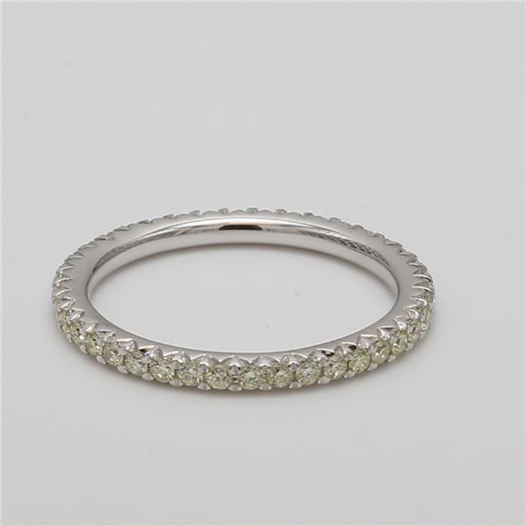 Natural Yellow Round Diamonds .51 Carat TW Yellow Gold Eternity Band