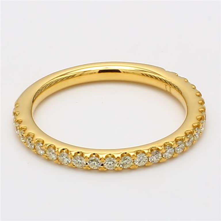 Natural Yellow Round Diamond .35 Carat TW Yellow Gold Wedding Band