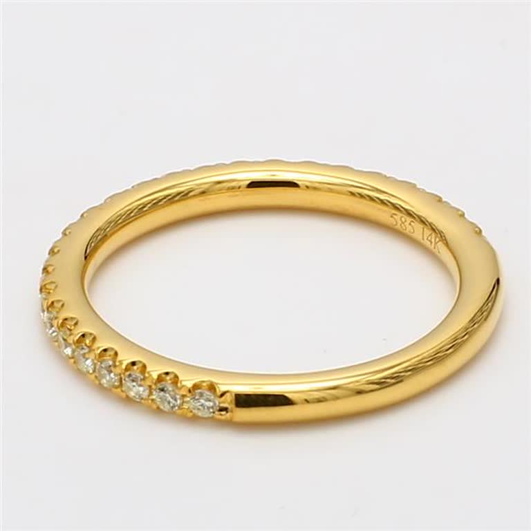 Natural Yellow Round Diamond .35 Carat TW Yellow Gold Wedding Band