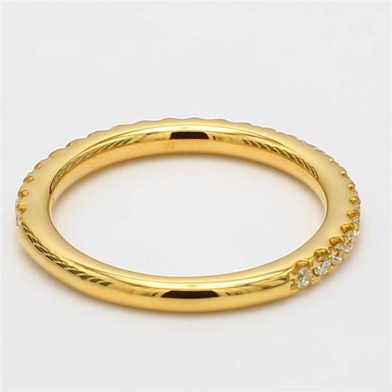 Natural Yellow Round Diamond .35 Carat TW Yellow Gold Wedding Band