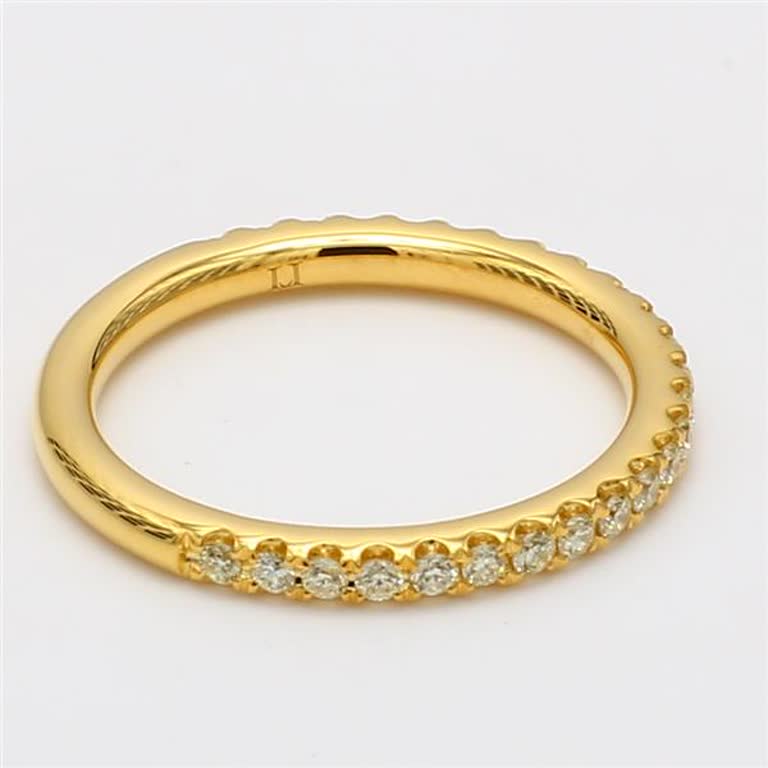 Natural Yellow Round Diamond .35 Carat TW Yellow Gold Wedding Band