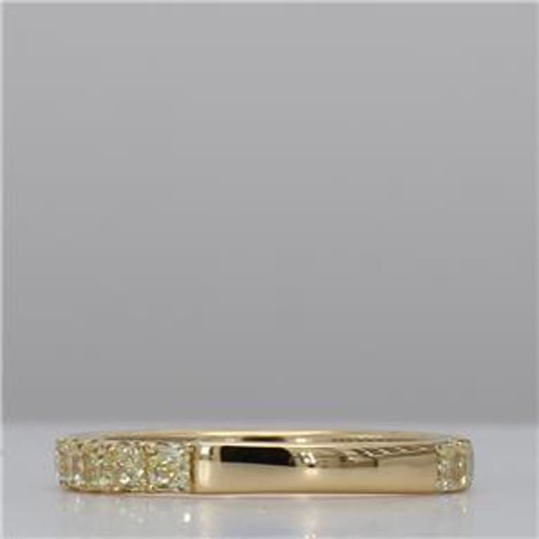 Natural Yellow Radiant Diamond 1.81 Carat TW Yellow Gold Wedding Band