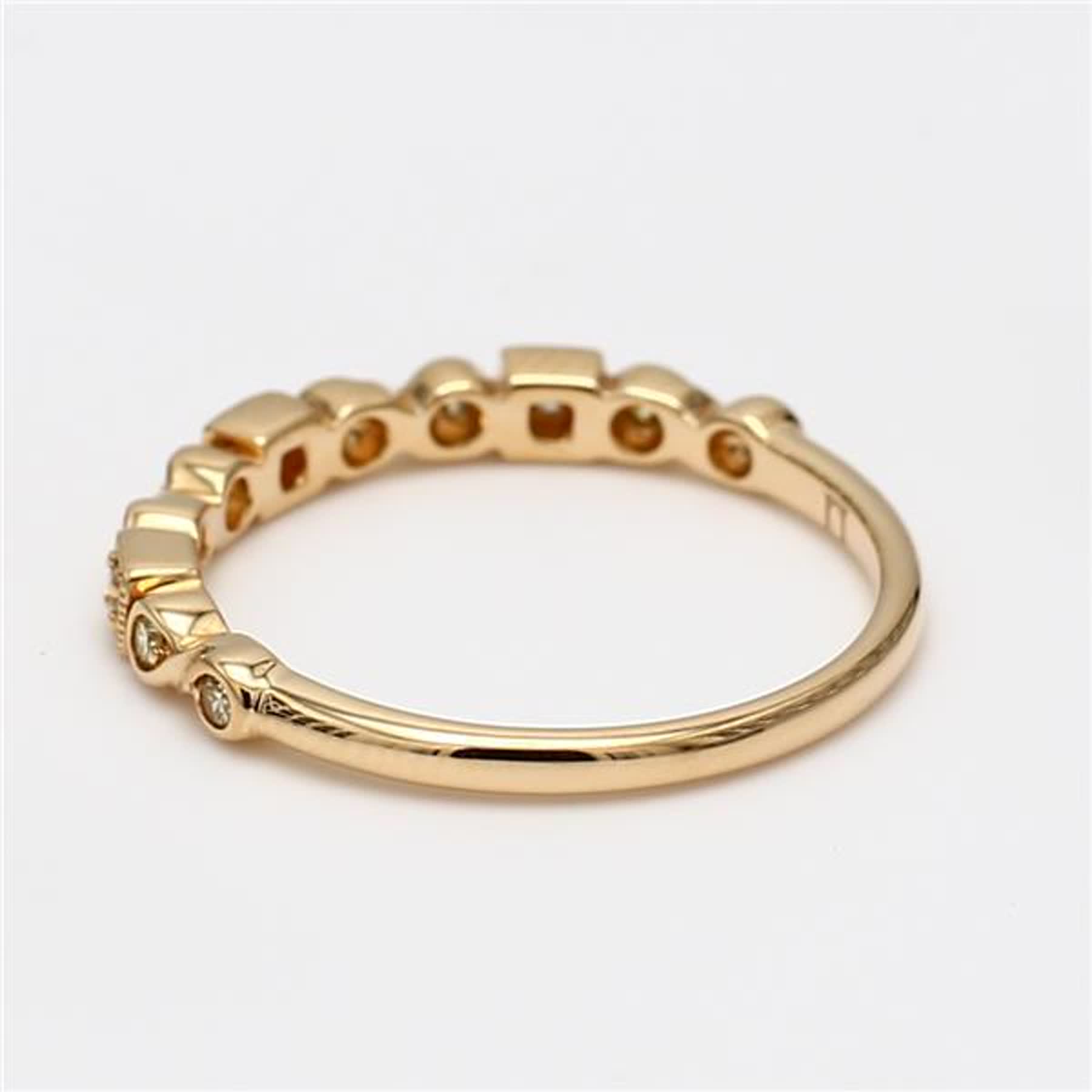 Natural Yellow Round Diamond .10 Carat TW Yellow Gold Wedding Band