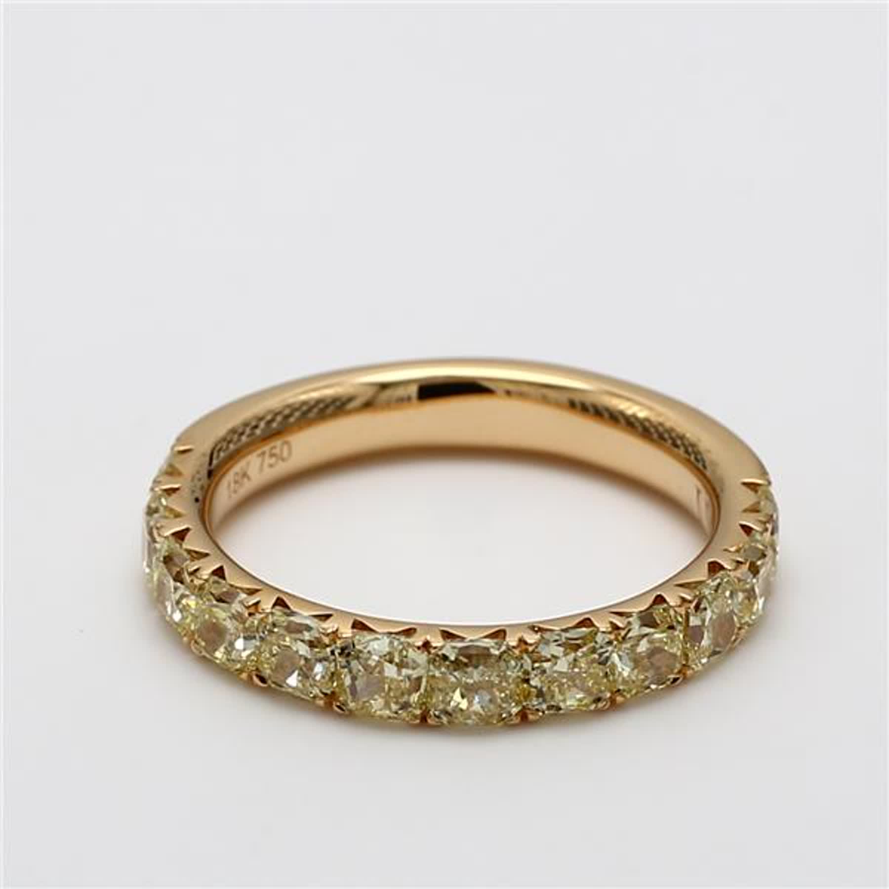 Natural Yellow Radiant Diamond 2.06 Carat TW Yellow Gold Wedding Band