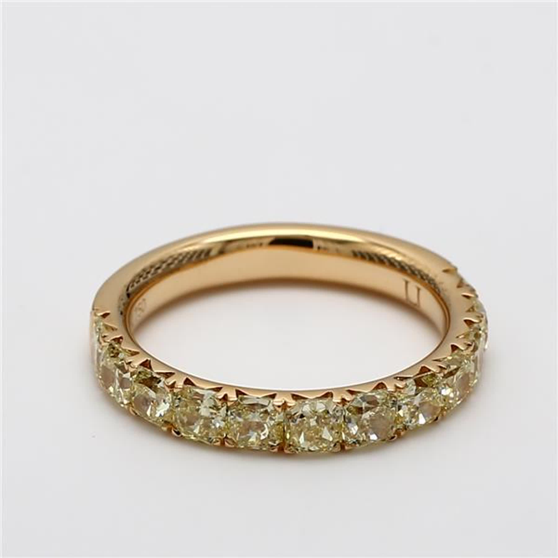 Natural Yellow Radiant Diamond 2.06 Carat TW Yellow Gold Wedding Band