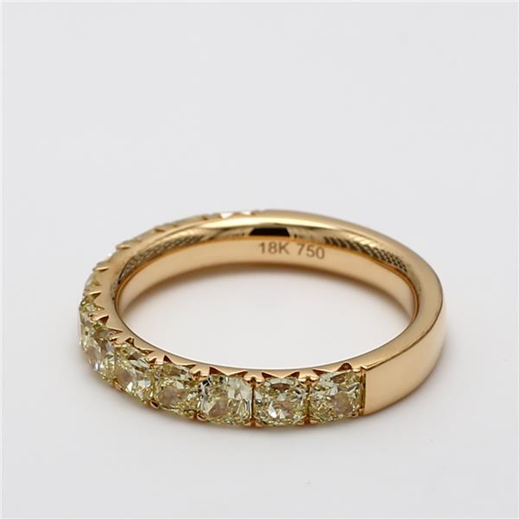 Natural Yellow Radiant Diamond 2.06 Carat TW Yellow Gold Wedding Band