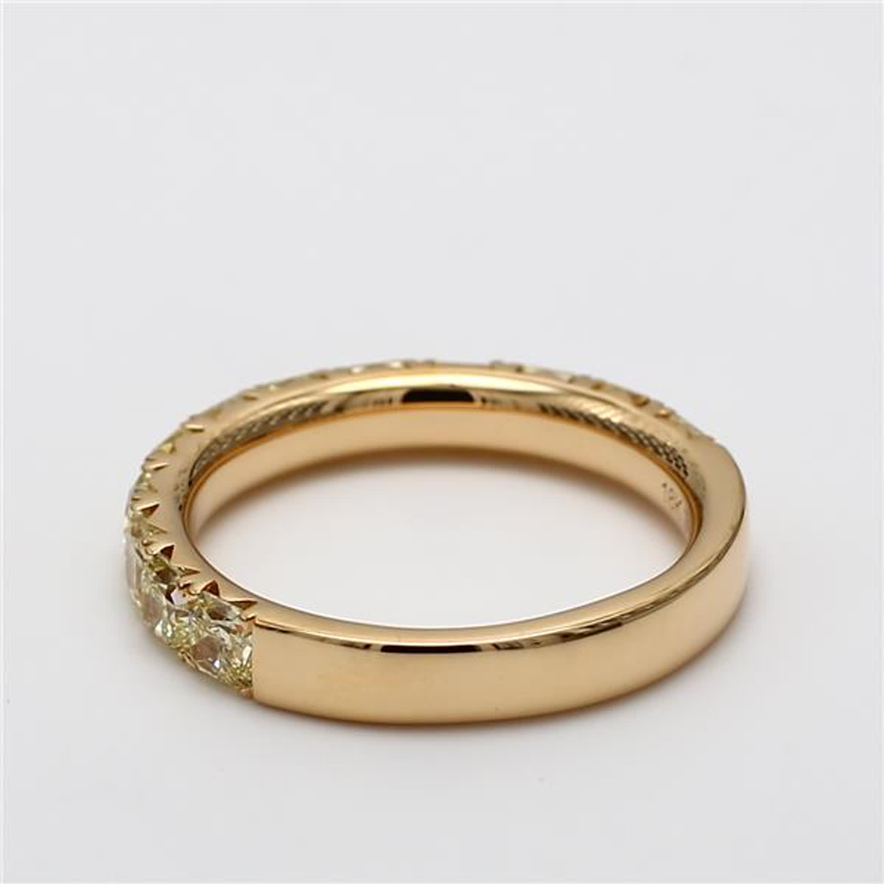 Natural Yellow Radiant Diamond 2.06 Carat TW Yellow Gold Wedding Band