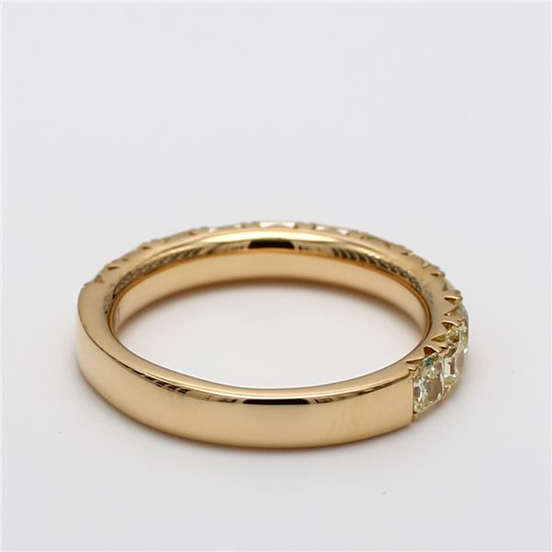 Natural Yellow Radiant Diamond 2.06 Carat TW Yellow Gold Wedding Band