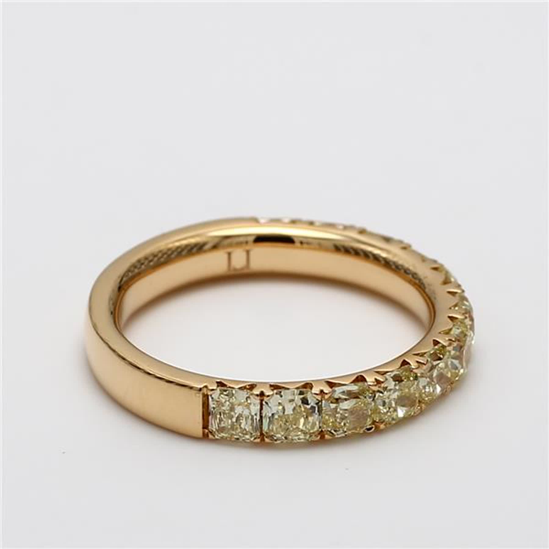 Natural Yellow Radiant Diamond 2.06 Carat TW Yellow Gold Wedding Band