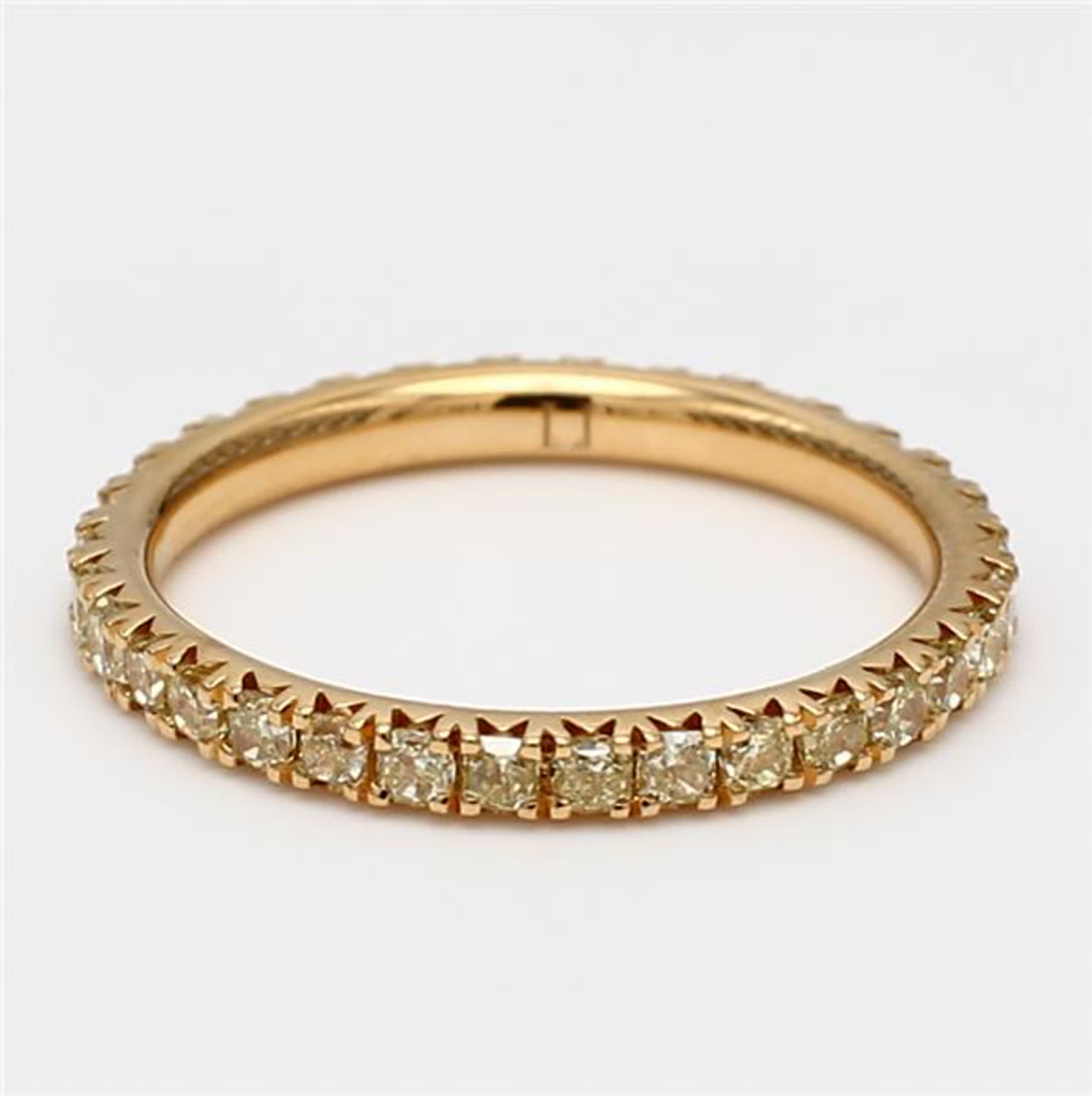 Natural Yellow Radiant Diamond .96 Carat TW Yellow Gold Eternity Band