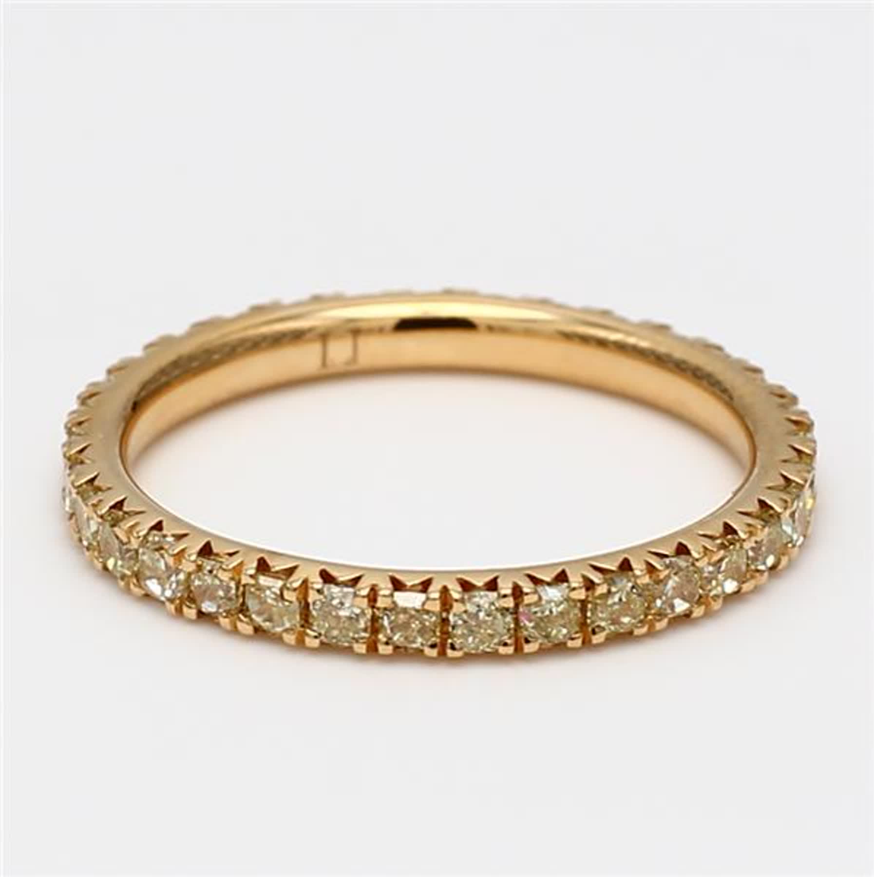 Natural Yellow Radiant Diamond .96 Carat TW Yellow Gold Eternity Band