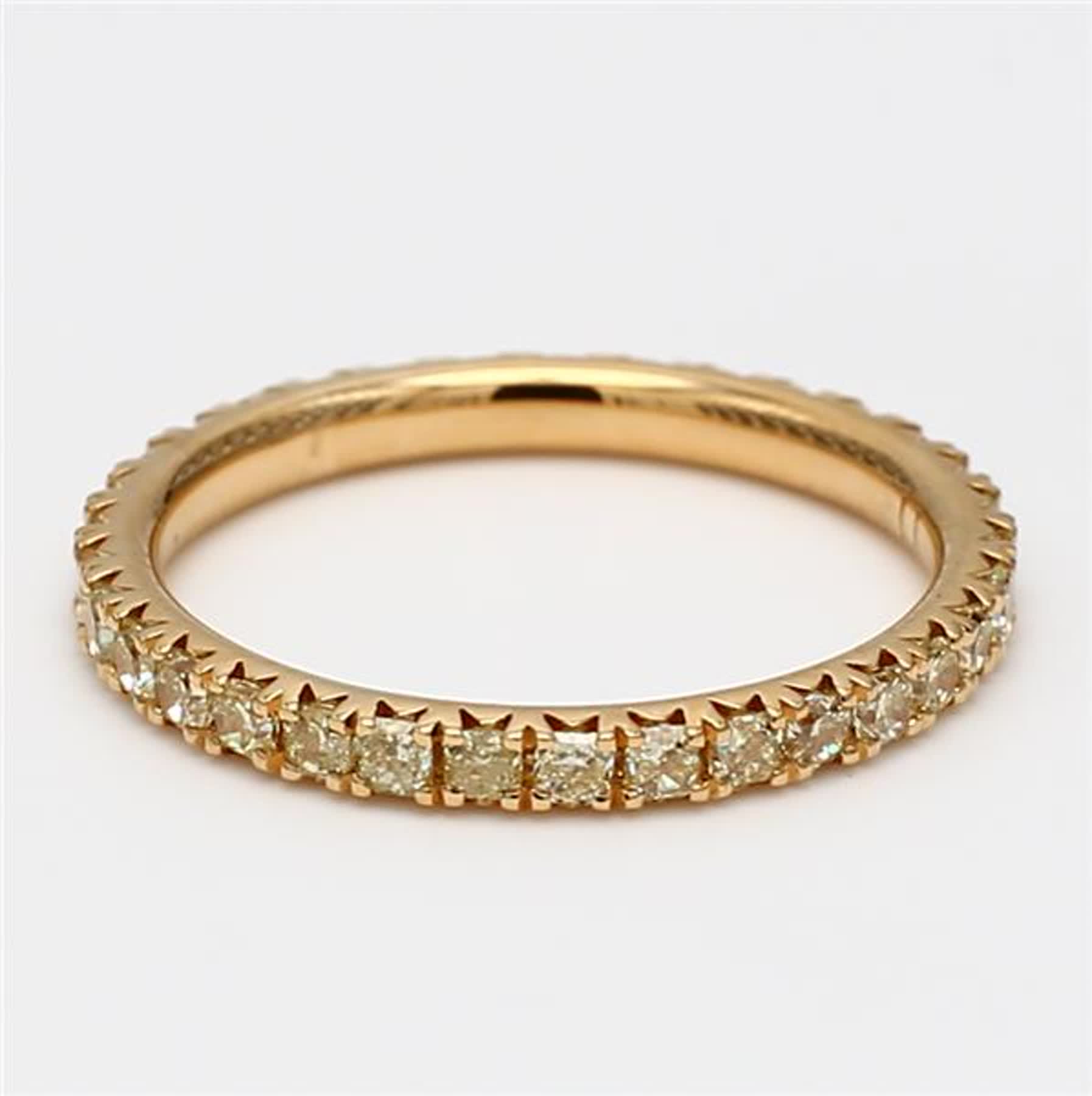 Natural Yellow Radiant Diamond .96 Carat TW Yellow Gold Eternity Band
