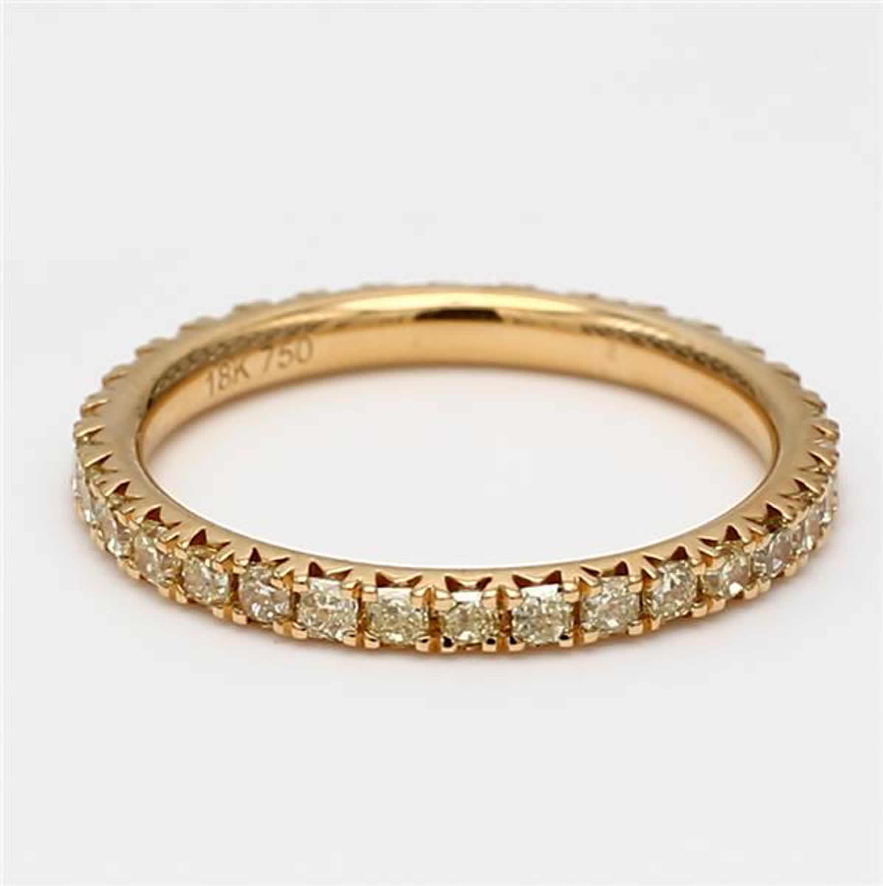 Natural Yellow Radiant Diamond .96 Carat TW Yellow Gold Eternity Band