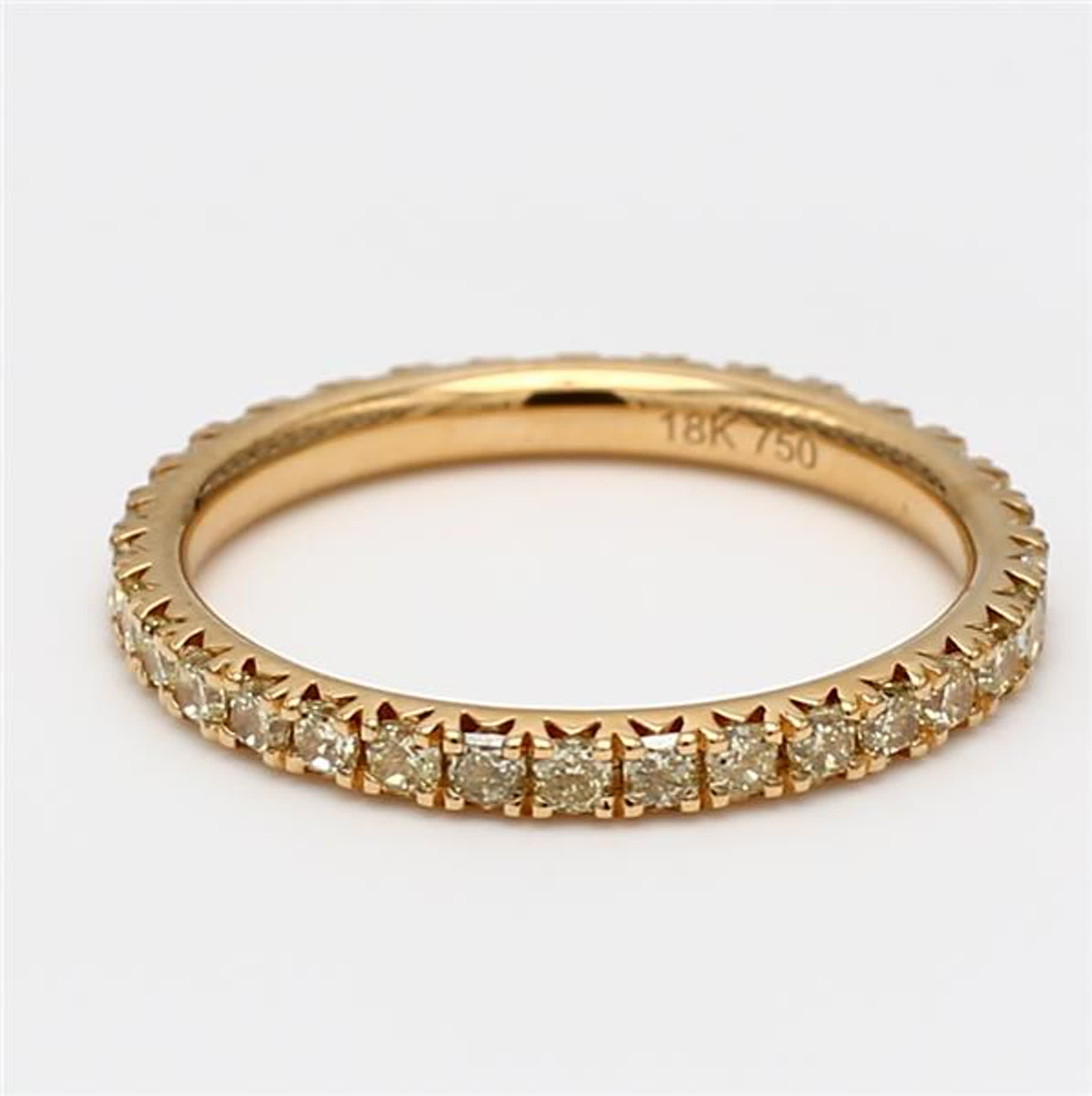 Natural Yellow Radiant Diamond .96 Carat TW Yellow Gold Eternity Band