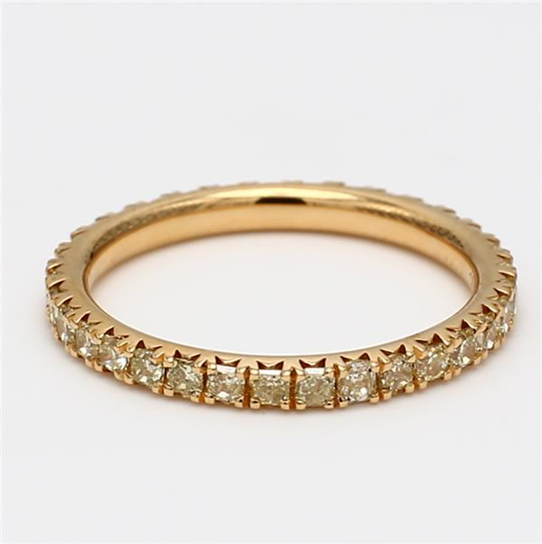 Natural Yellow Radiant Diamond .96 Carat TW Yellow Gold Eternity Band