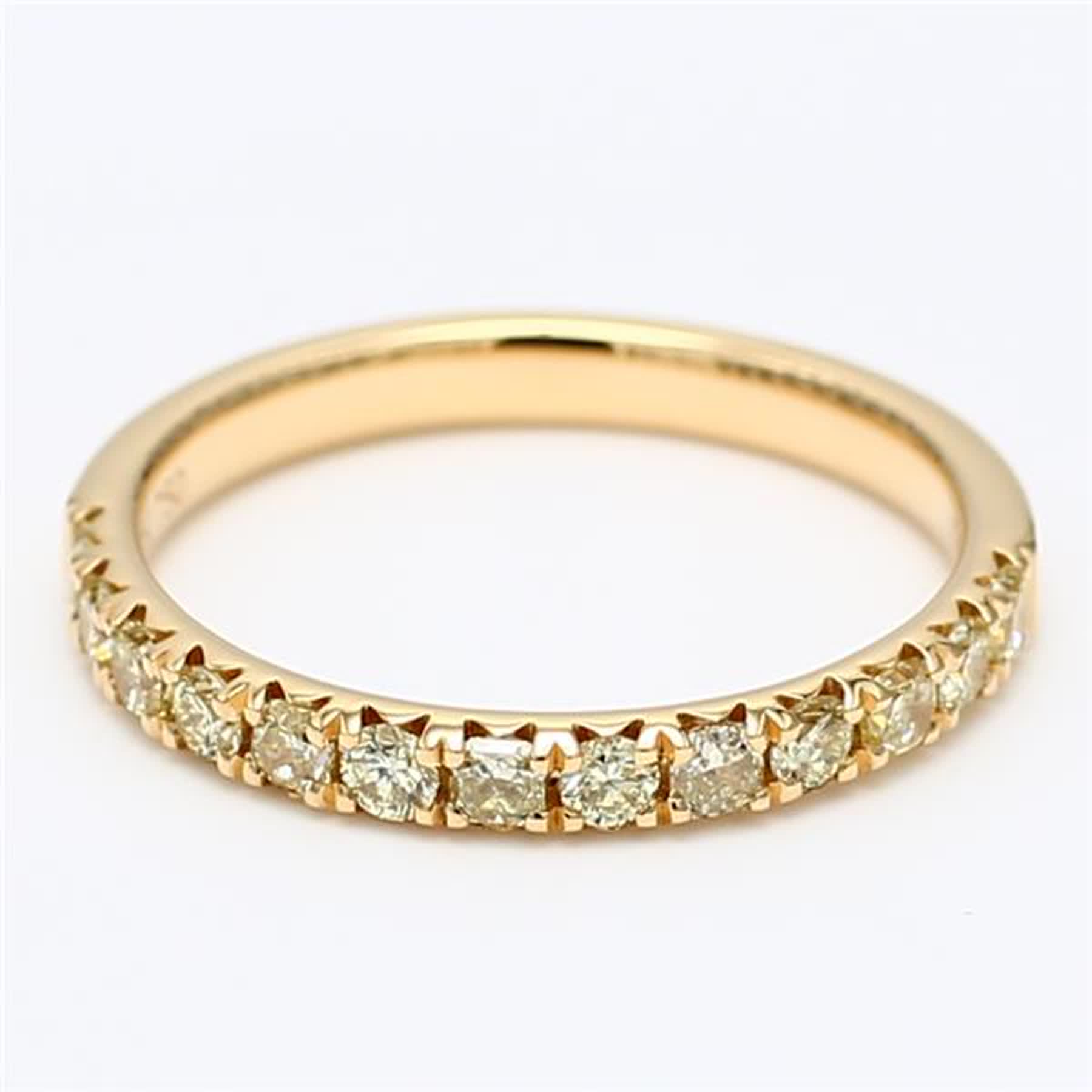 Natural Yellow Radiant Diamond .54 Carat TW Yellow Gold Wedding Band
