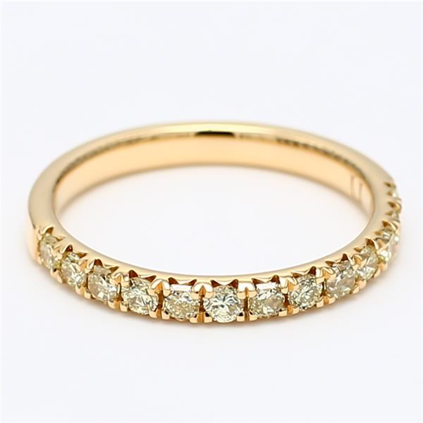 Natural Yellow Radiant Diamond .54 Carat TW Yellow Gold Wedding Band