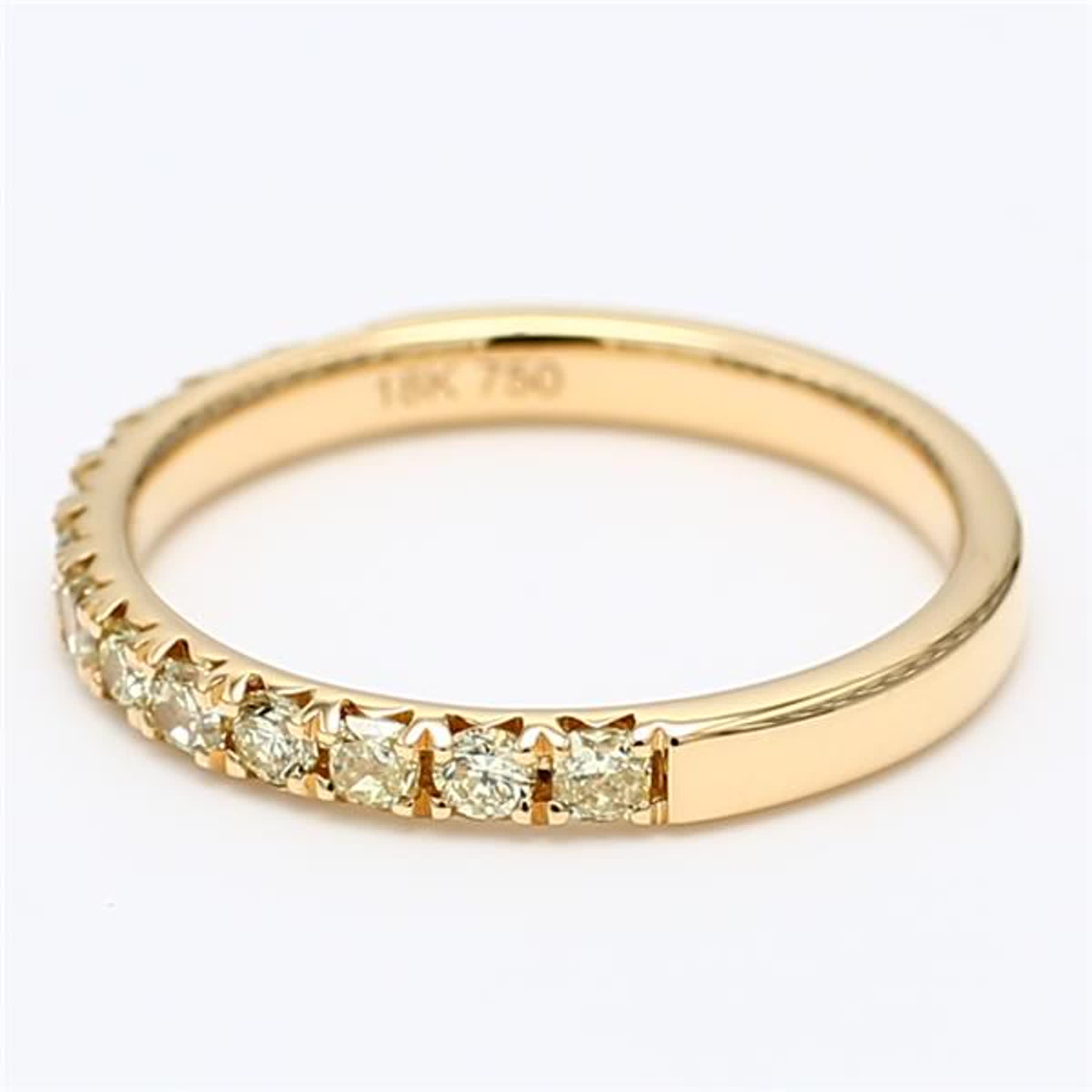 Natural Yellow Radiant Diamond .54 Carat TW Yellow Gold Wedding Band