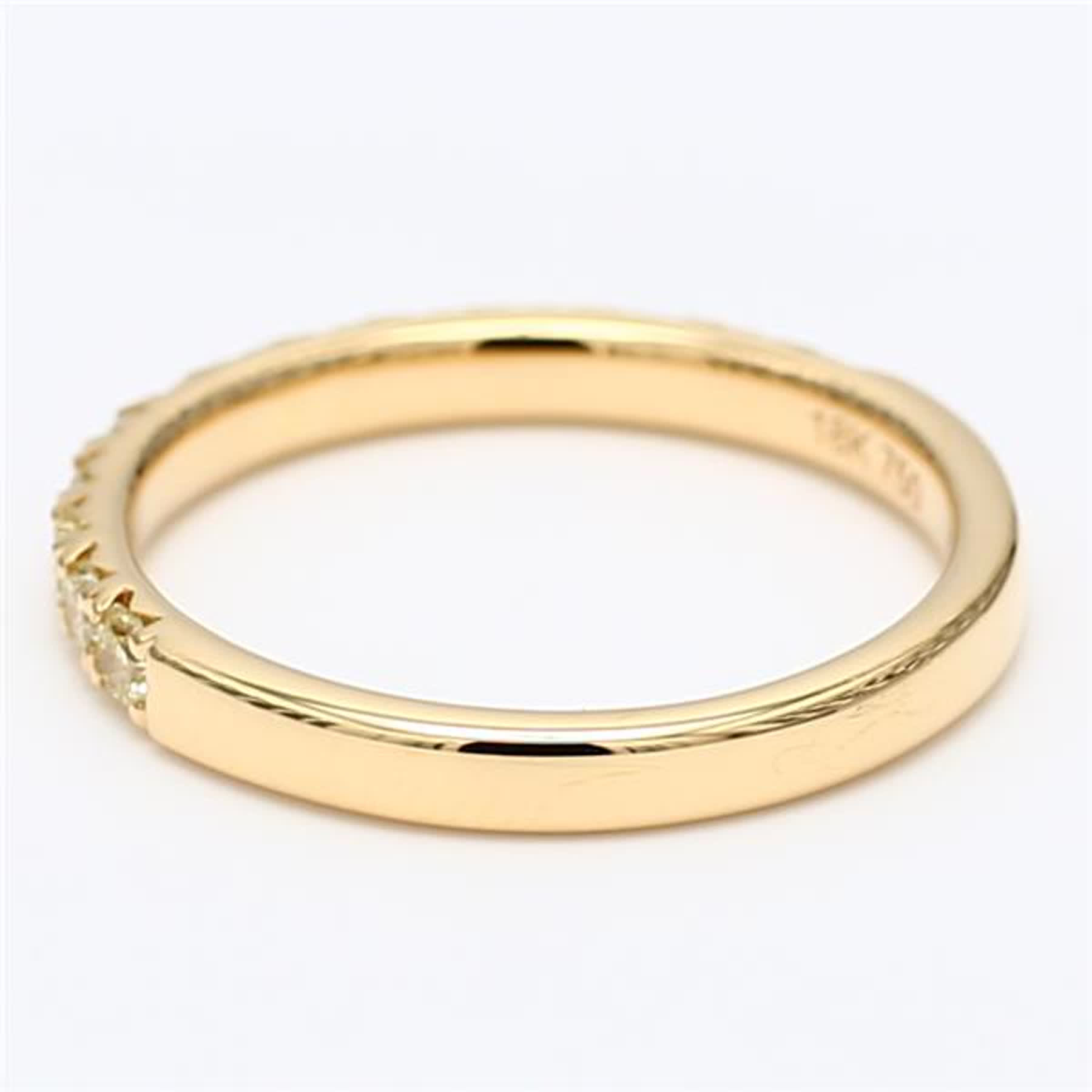 Natural Yellow Radiant Diamond .54 Carat TW Yellow Gold Wedding Band