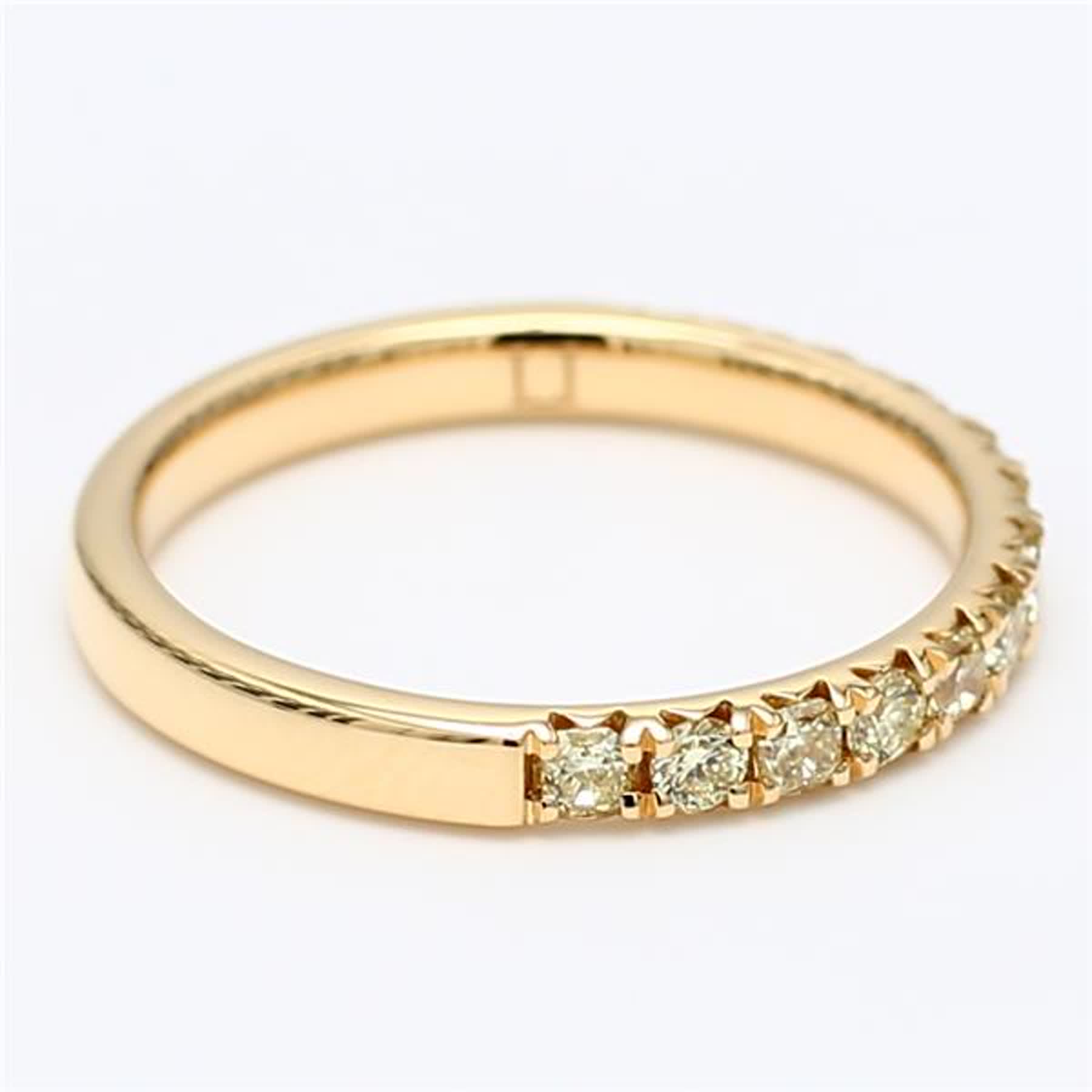 Natural Yellow Radiant Diamond .54 Carat TW Yellow Gold Wedding Band