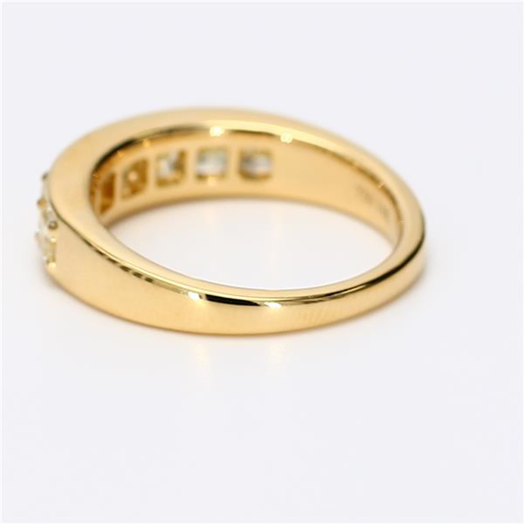 Natural Yellow Cushion Diamond 1.65 Carat TW Yellow Gold Wedding Band