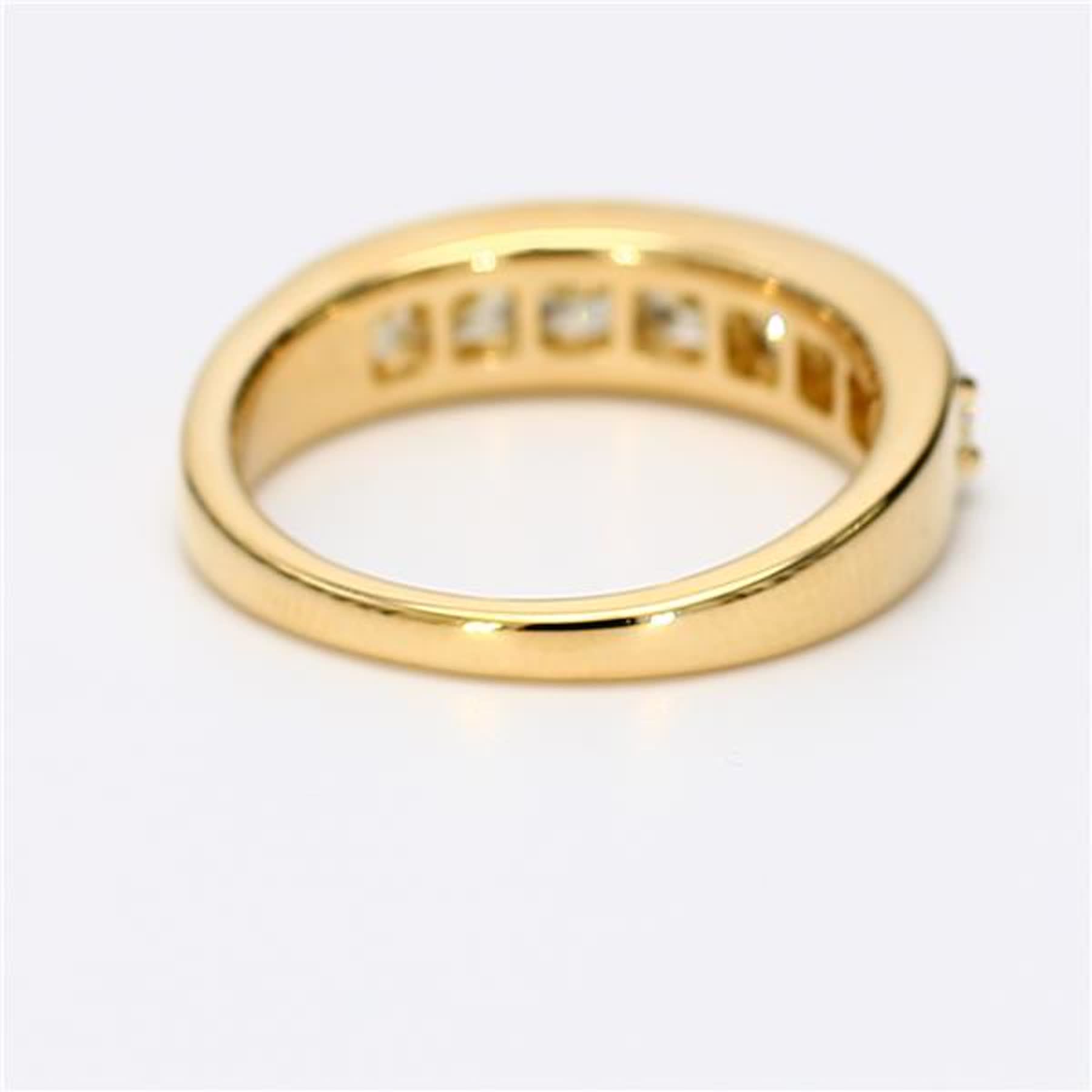 Natural Yellow Cushion Diamond 1.65 Carat TW Yellow Gold Wedding Band