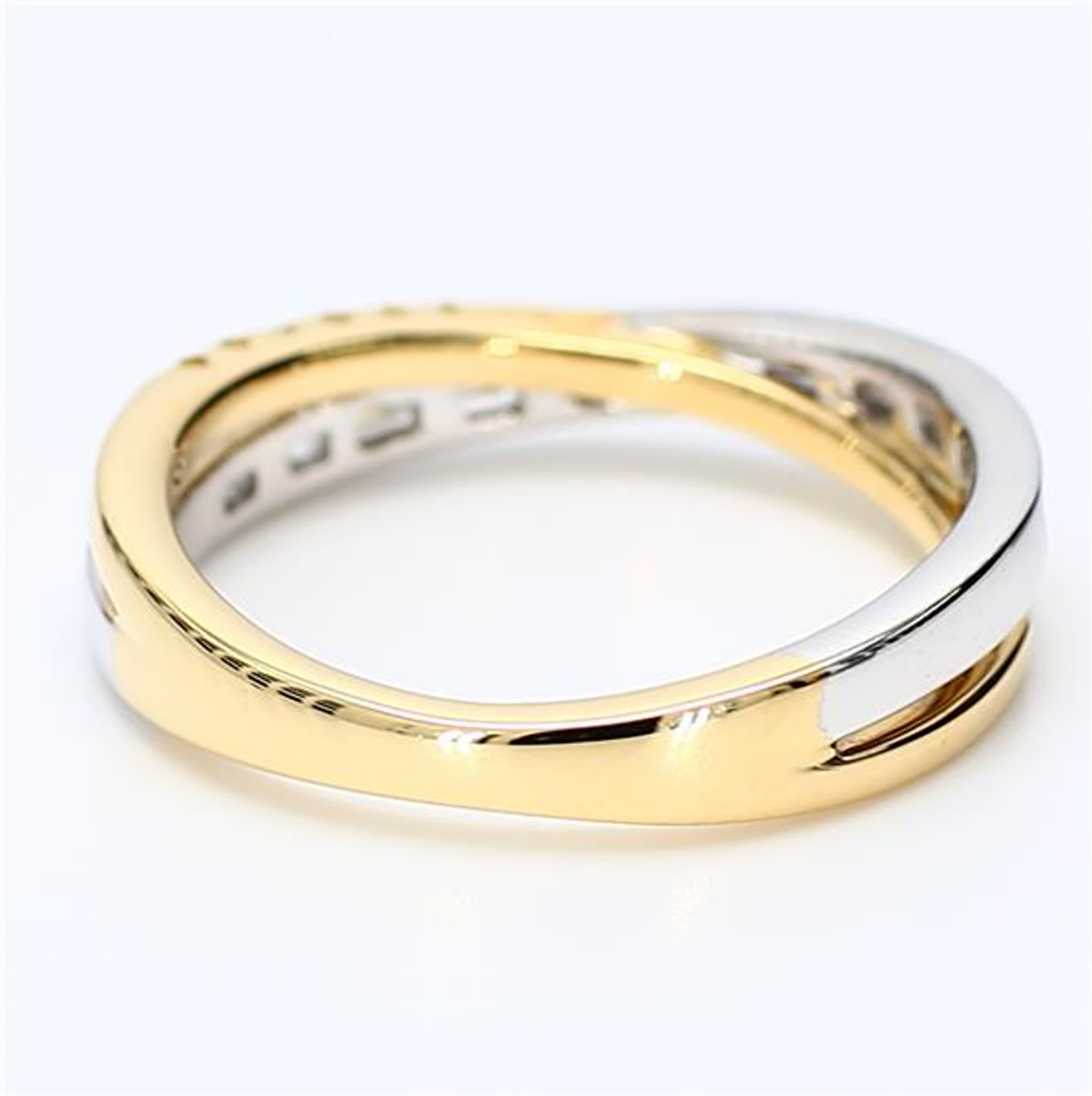 Natural White Baguette and Yellow Diamond .48 Carat TW Gold Wedding Band