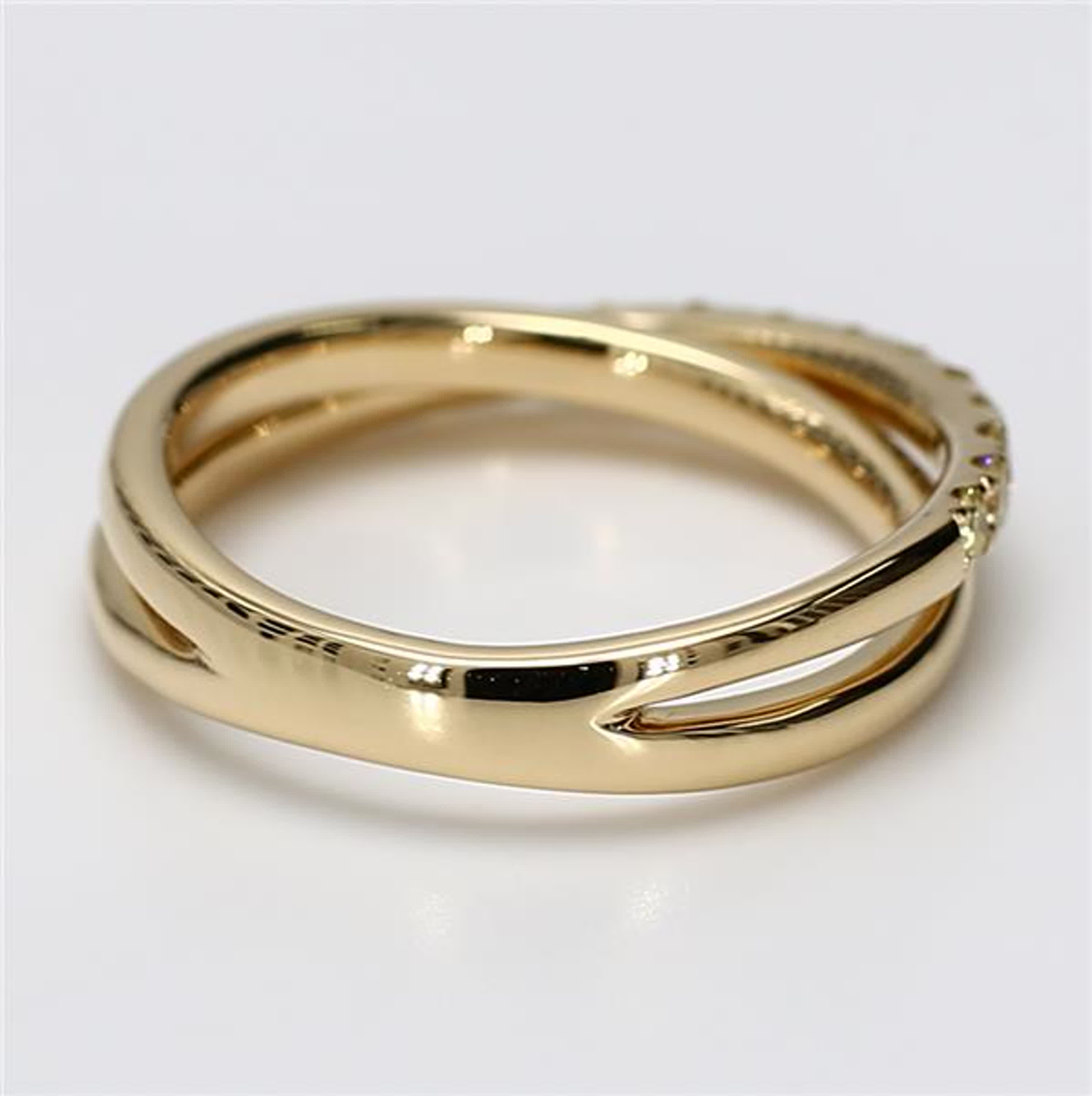 Natural Yellow Round Diamond .47 Carat TW Yellow Gold Wedding Band
