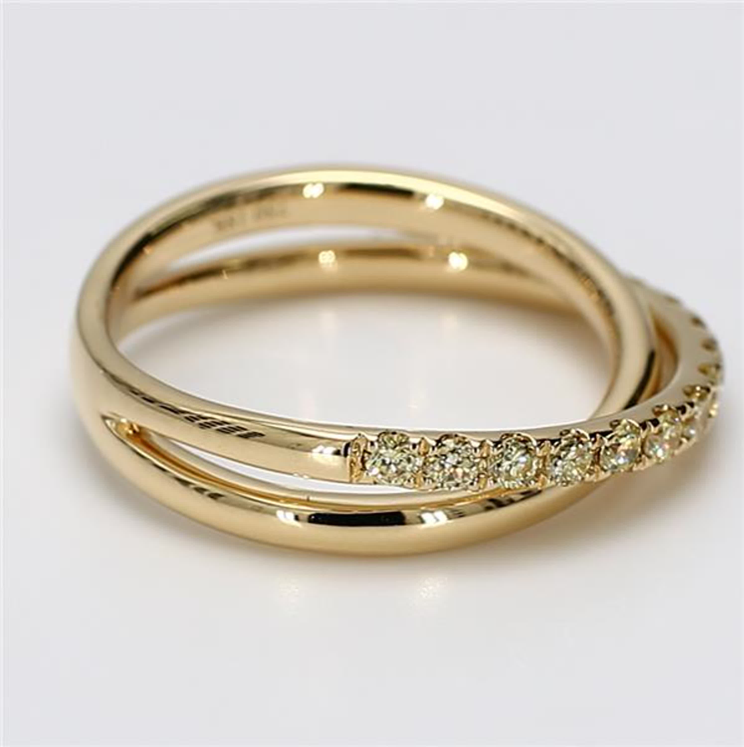 Natural Yellow Round Diamond .47 Carat TW Yellow Gold Wedding Band