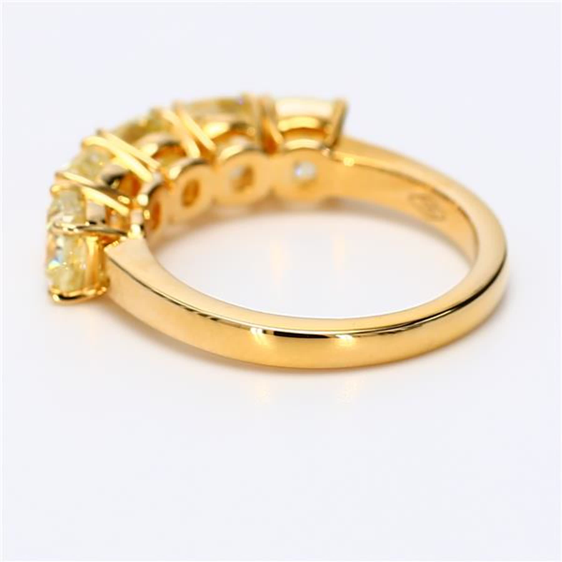 Natural Yellow Cushion Diamond 3.76 Carat TW Yellow Gold Wedding Band