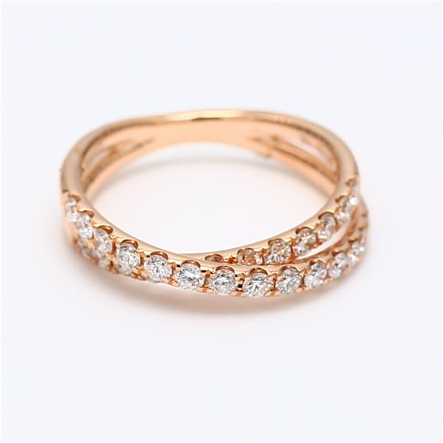Natural White Round Diamond .69 Carat TW Rose Gold Wedding Band