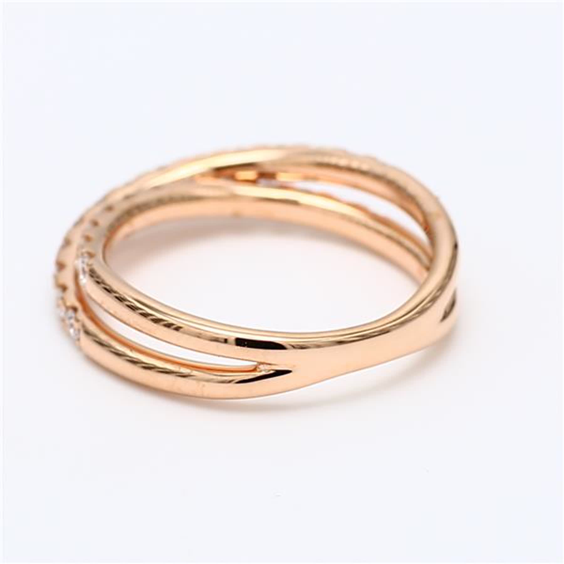 Natural White Round Diamond .69 Carat TW Rose Gold Wedding Band