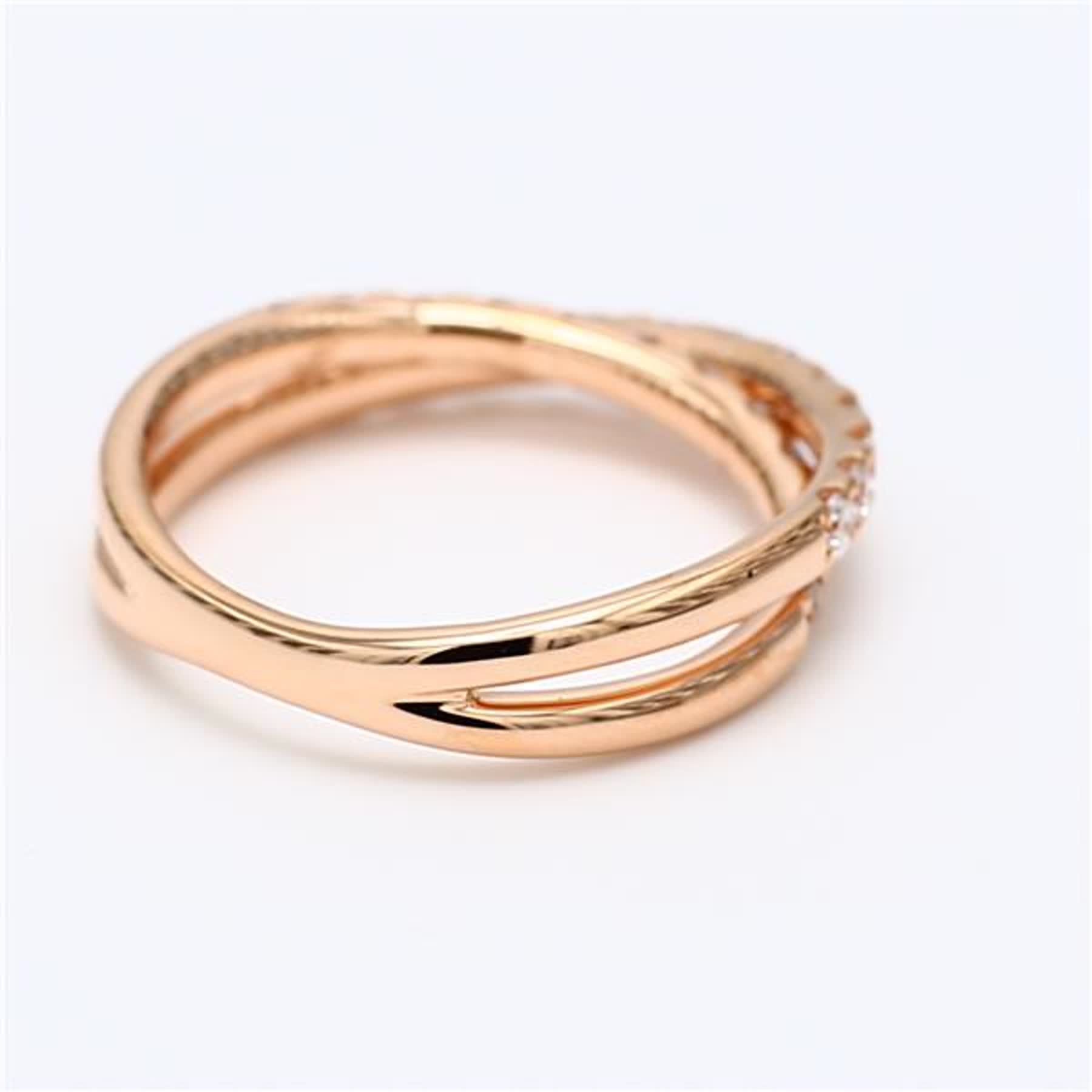 Natural White Round Diamond .69 Carat TW Rose Gold Wedding Band