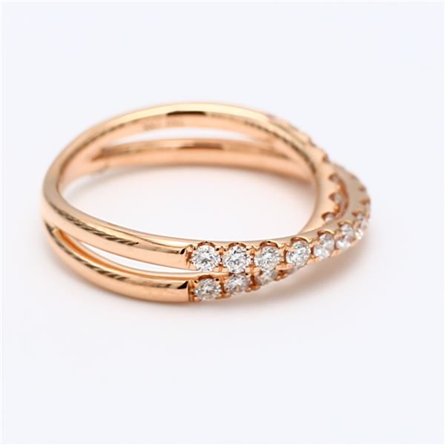 Natural White Round Diamond .69 Carat TW Rose Gold Wedding Band
