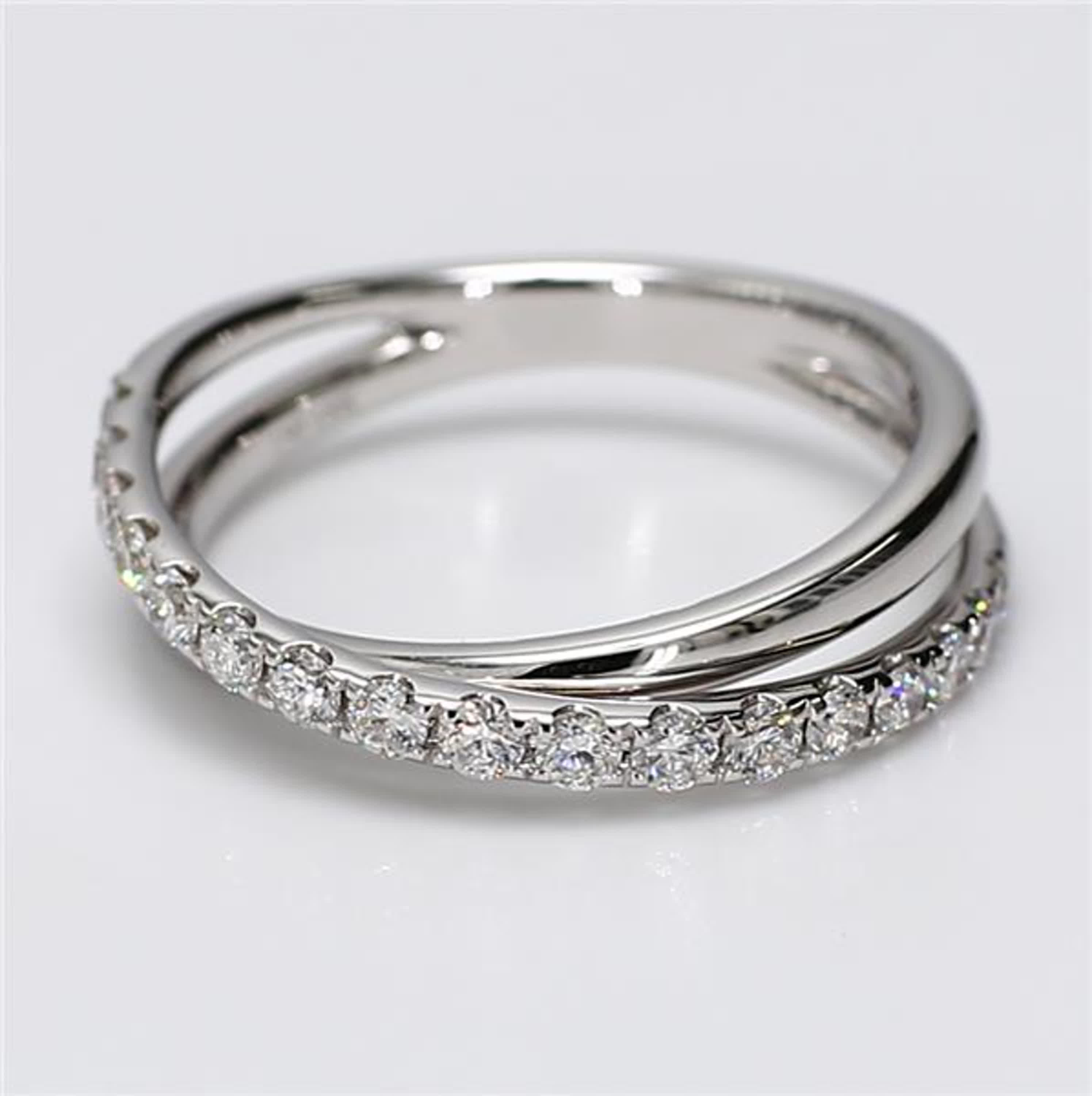 Natural White Round Diamond .47 Carat TW White Gold Wedding Band