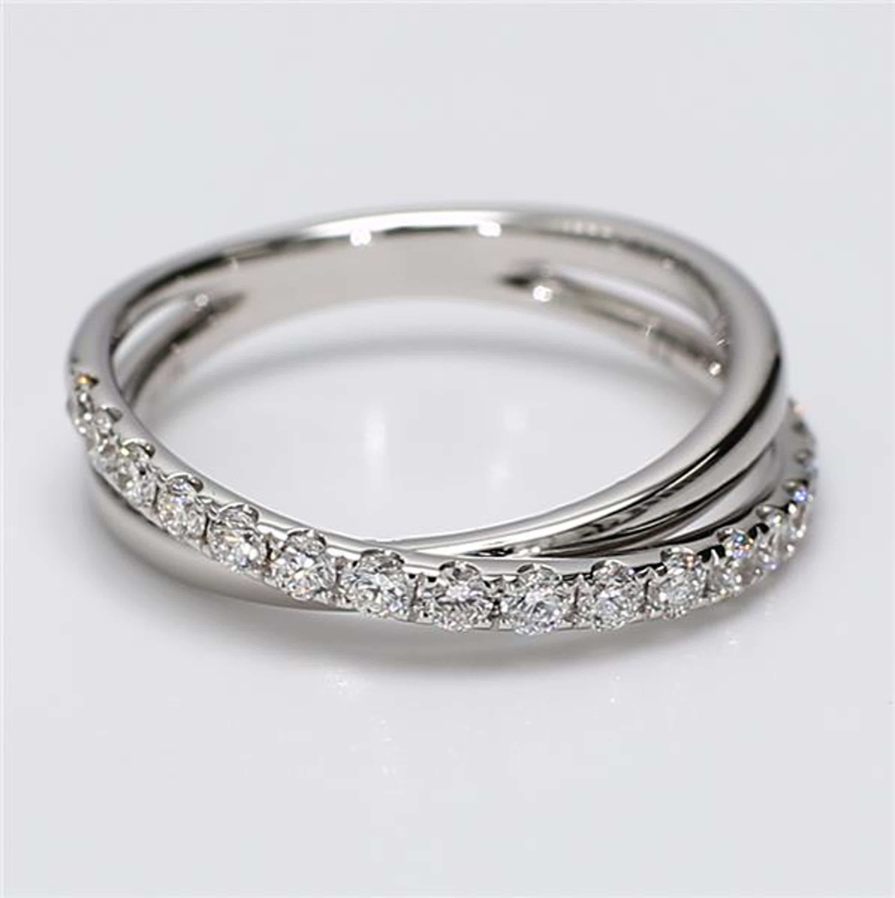 Natural White Round Diamond .47 Carat TW White Gold Wedding Band