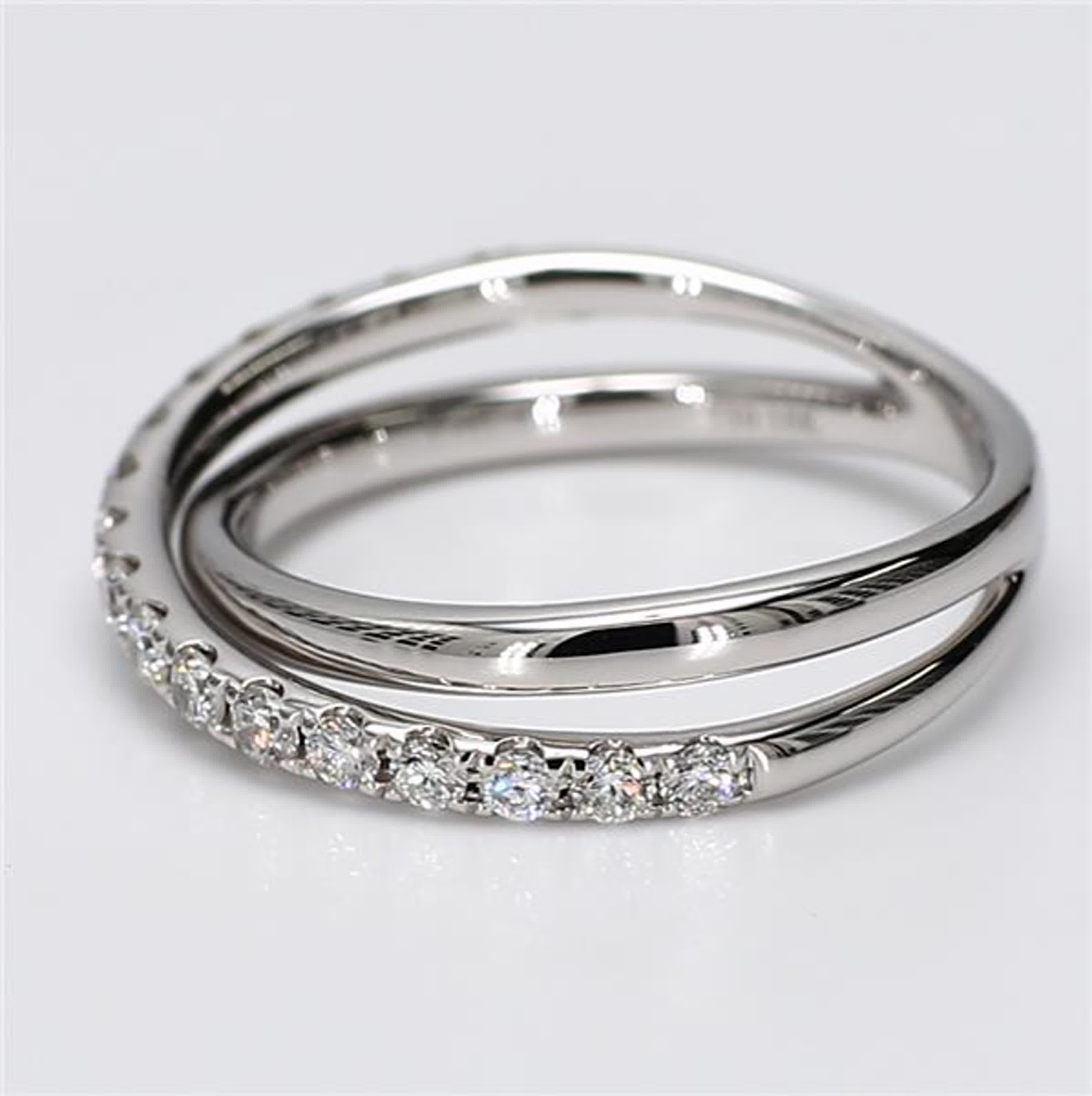 Natural White Round Diamond .47 Carat TW White Gold Wedding Band