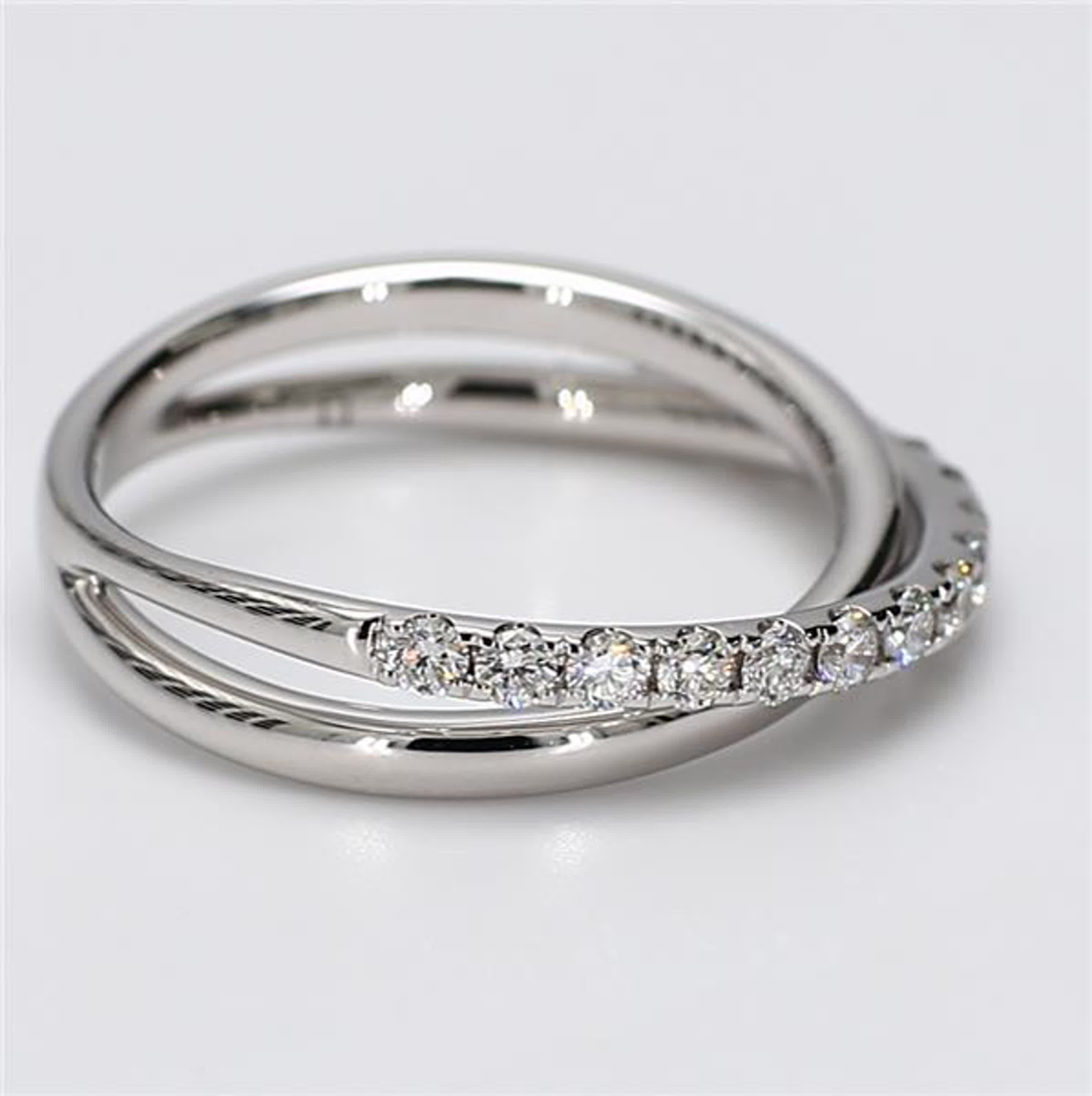 Natural White Round Diamond .47 Carat TW White Gold Wedding Band