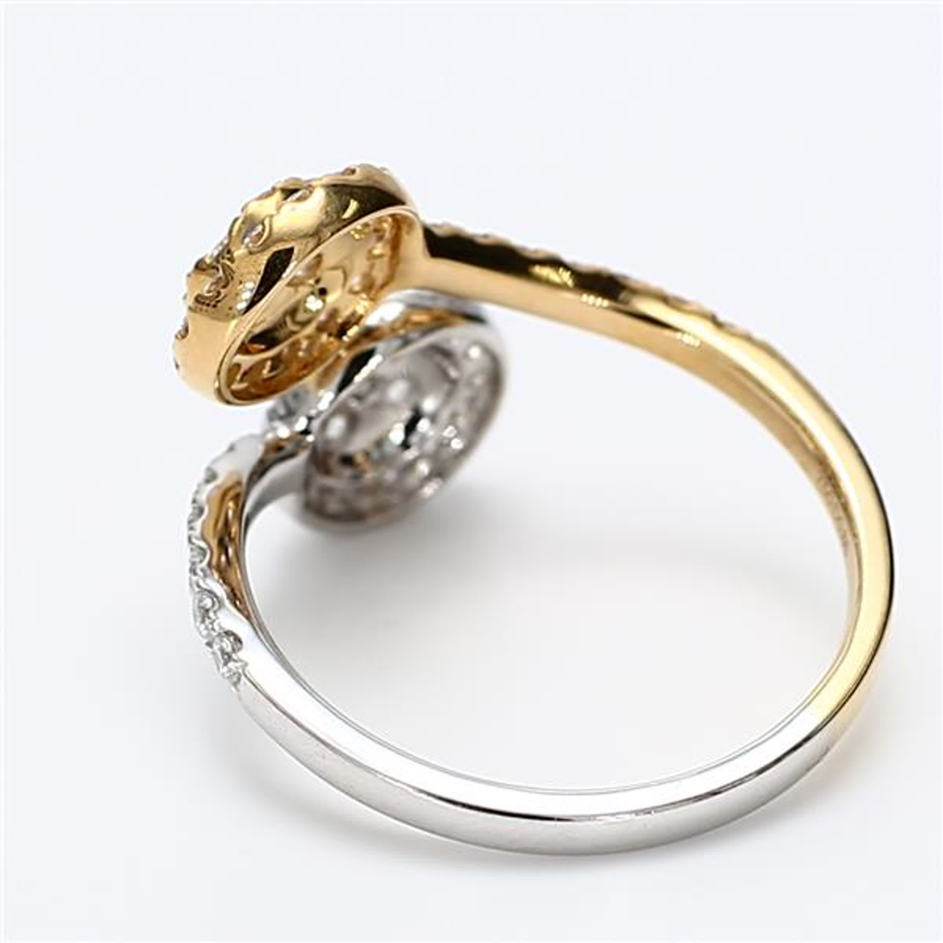 Natural White Round Diamond .86 Carat TW Gold Cocktail Ring