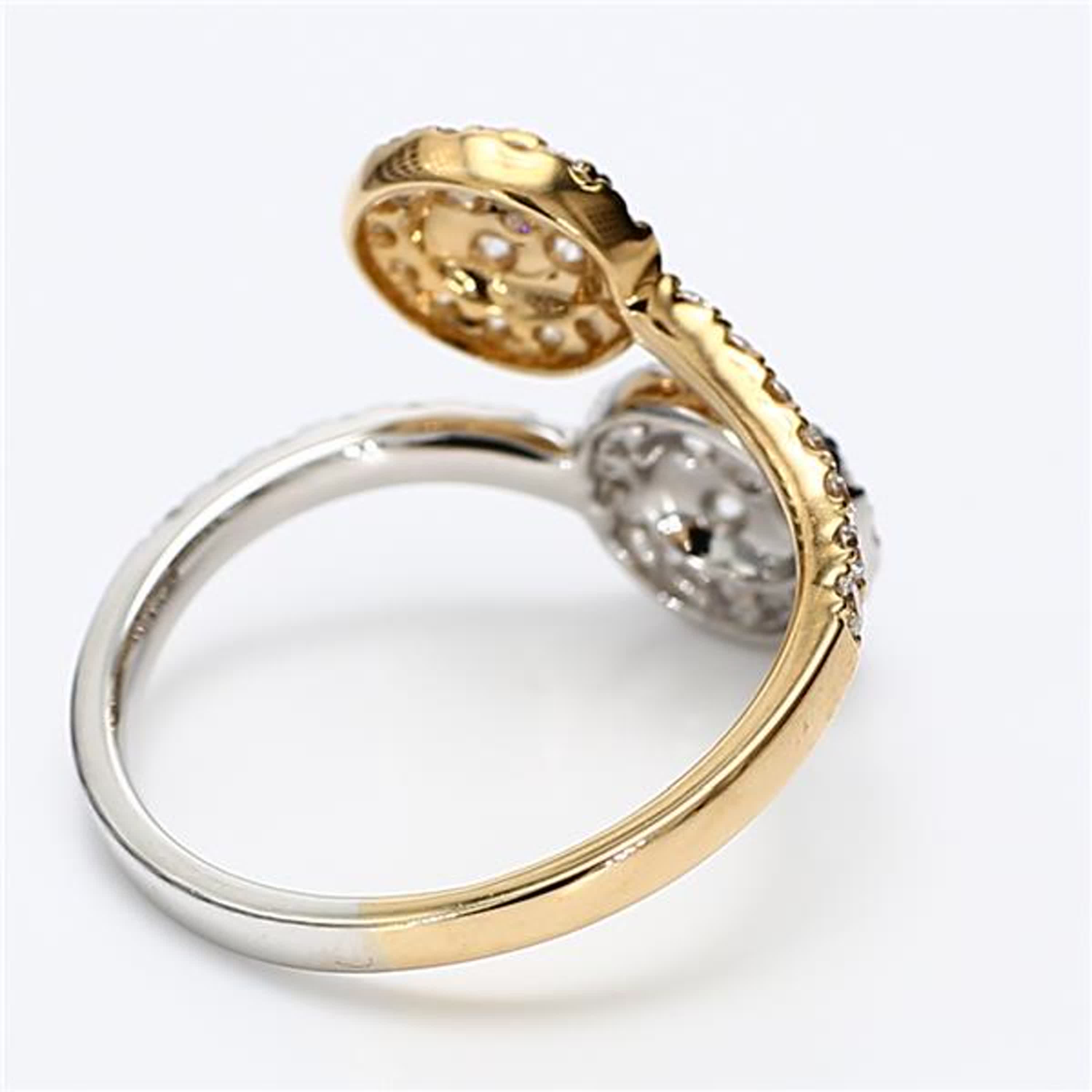 Natural White Round Diamond .86 Carat TW Gold Cocktail Ring