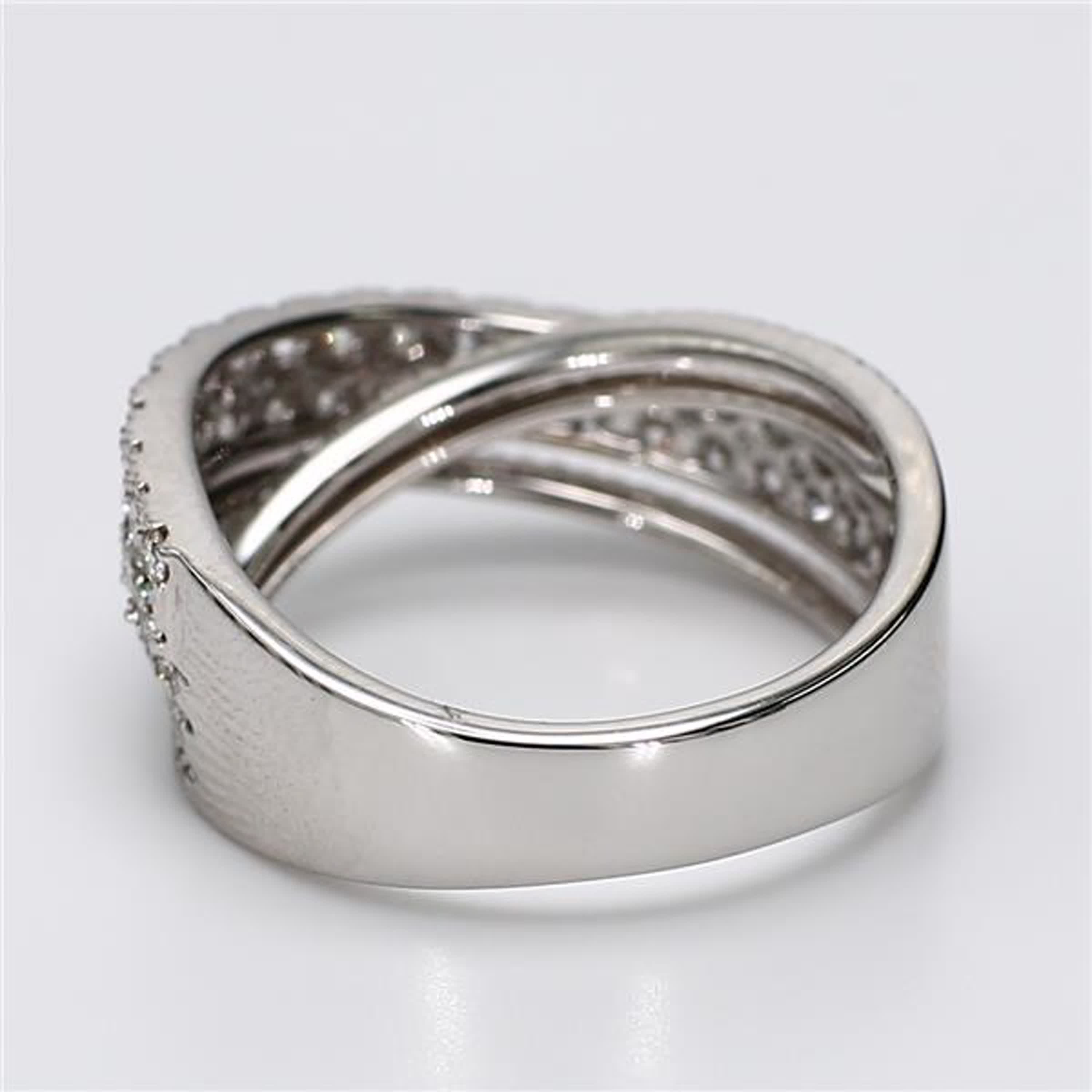 Natural White Round Diamond 1.13 Carat TW White Gold Wedding Band