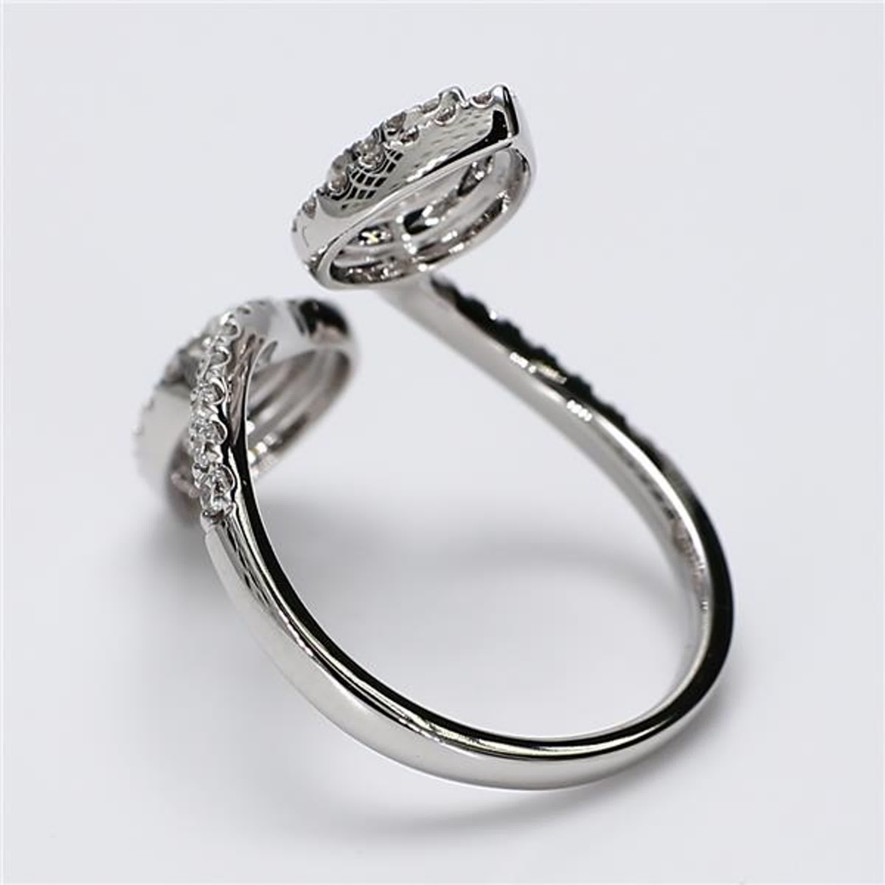 Natural White Round Diamond .88 Carat TW White Gold Cocktail Ring