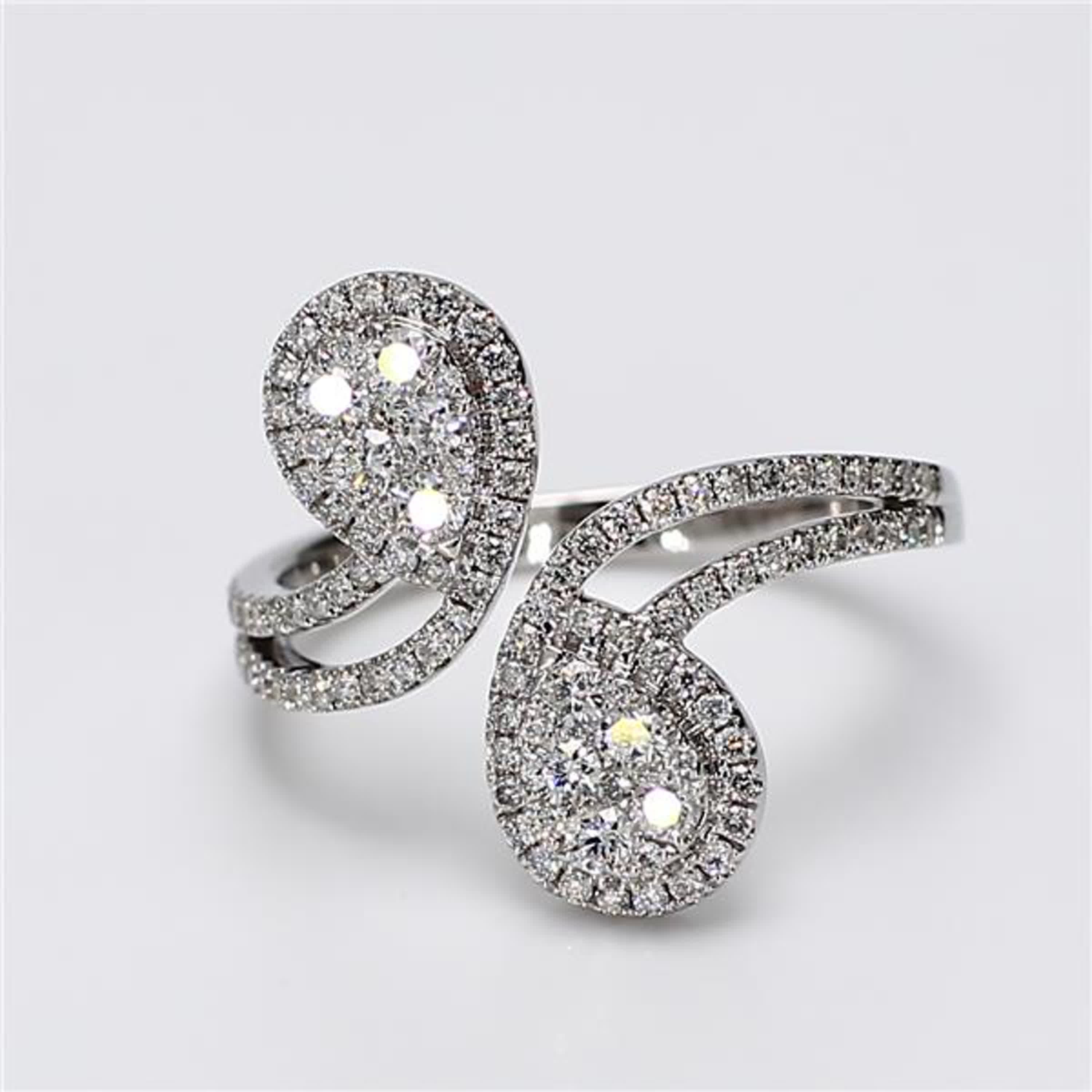 Natural White Round Diamond .63 Carat TW White Gold Fashion Ring