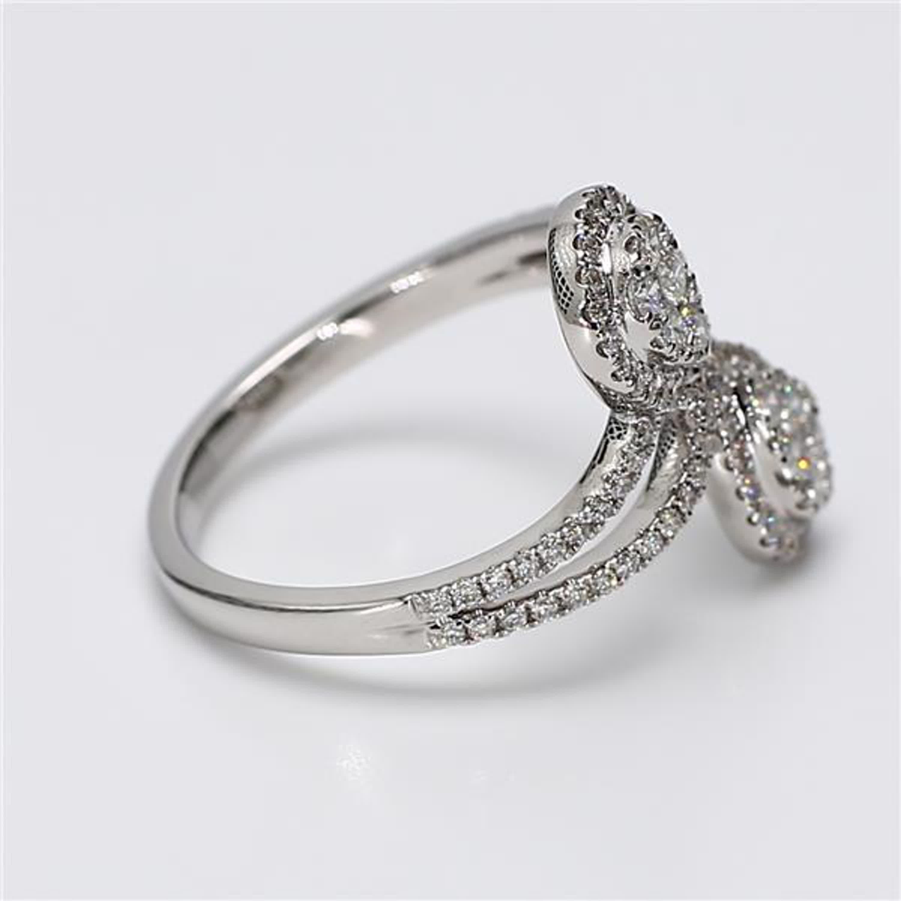 Natural White Round Diamond .63 Carat TW White Gold Fashion Ring