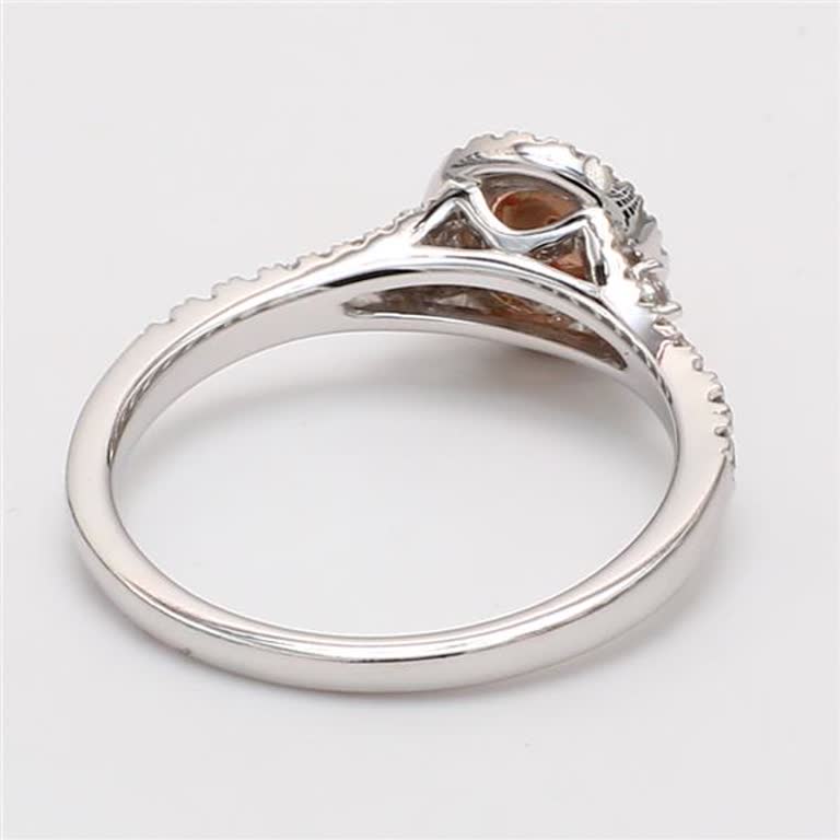 Natural Pink Round and White Diamond .36 Carat TW Rose Gold Cluster Ring