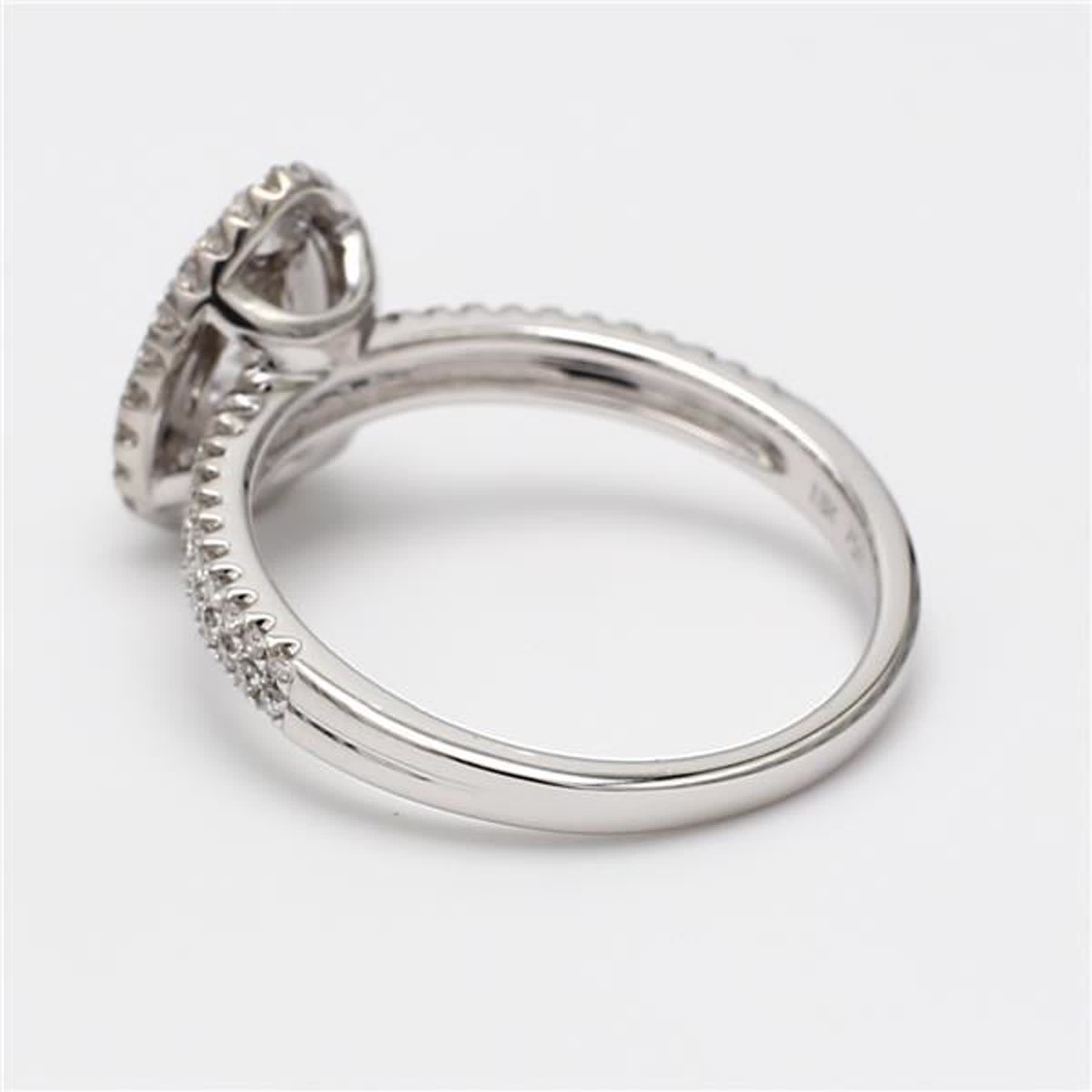 Natural White Pear Diamond .69 Carat TW White Gold Cocktail Ring