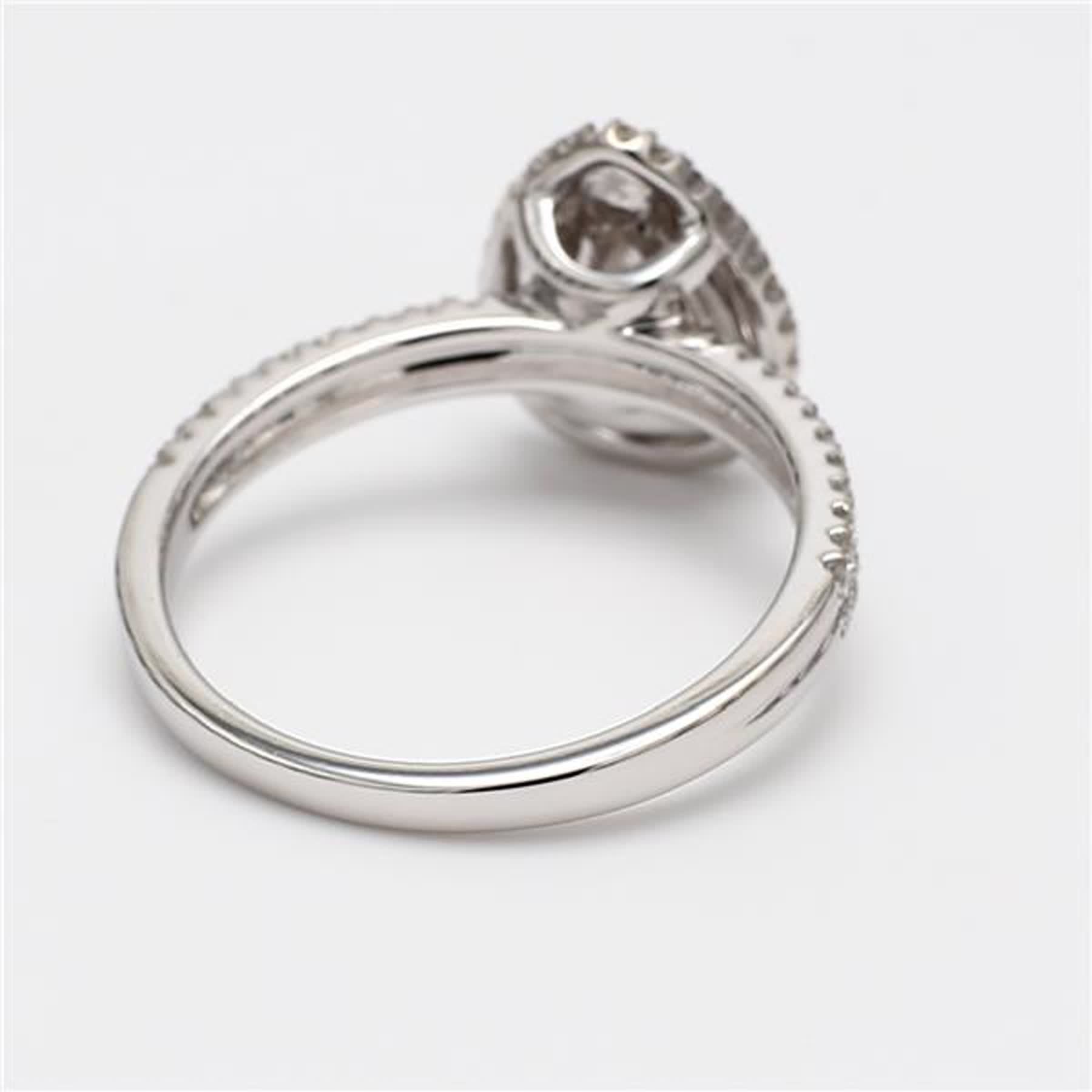Natural White Pear Diamond .69 Carat TW White Gold Cocktail Ring