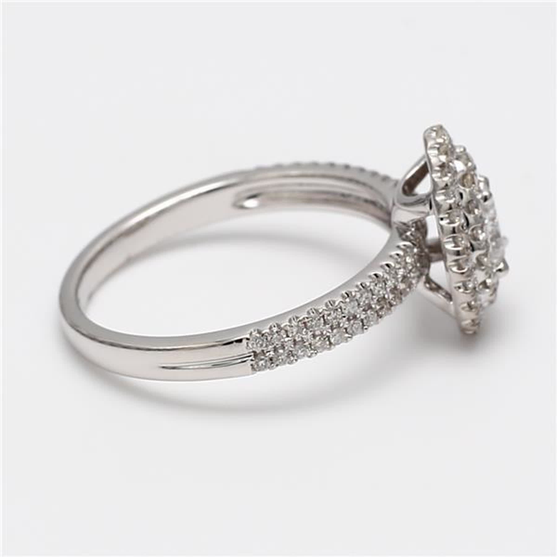 Natural White Pear Diamond .69 Carat TW White Gold Cocktail Ring