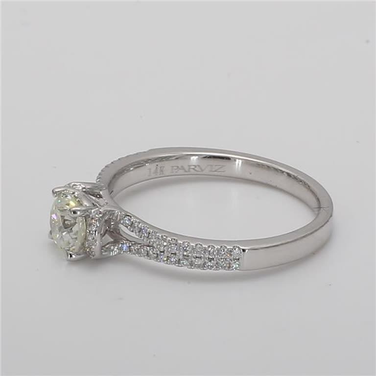 Natural White Round Diamond .71 Carat TW White Gold Cocktail Ring