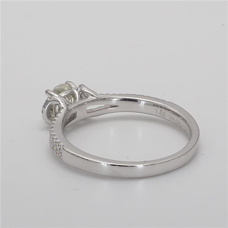 Natural White Round Diamond .71 Carat TW White Gold Cocktail Ring
